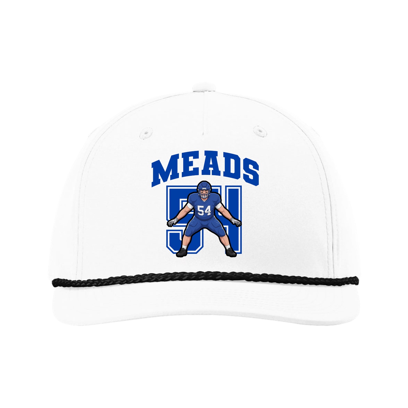 Five-Panel Classic Rope Cap — Number in White