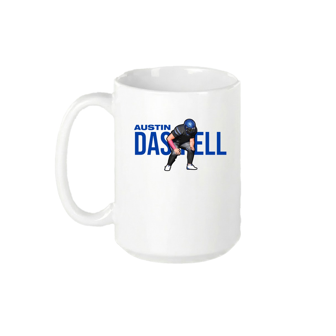 15oz Coffee Mug — Player Name in White
