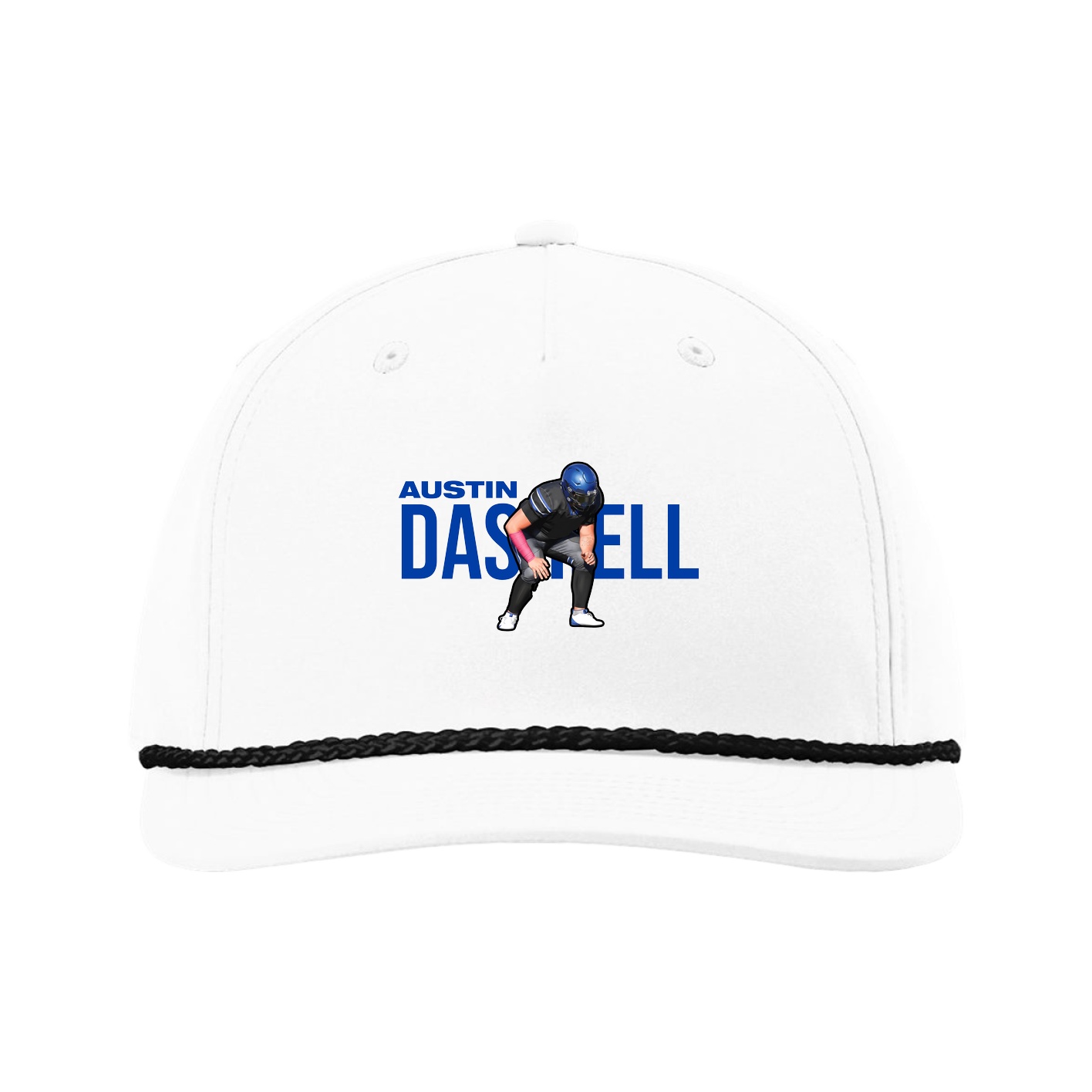 Five-Panel Classic Rope Cap — Player Name in White