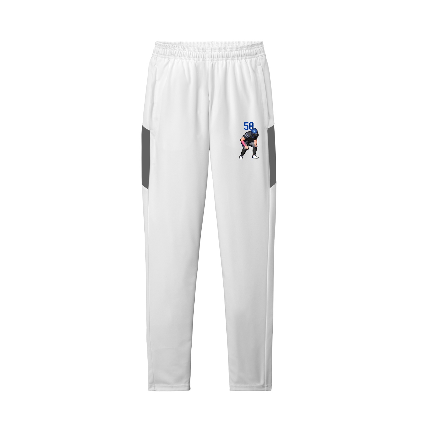 Team Travel Pant — Number Top in White/Grey