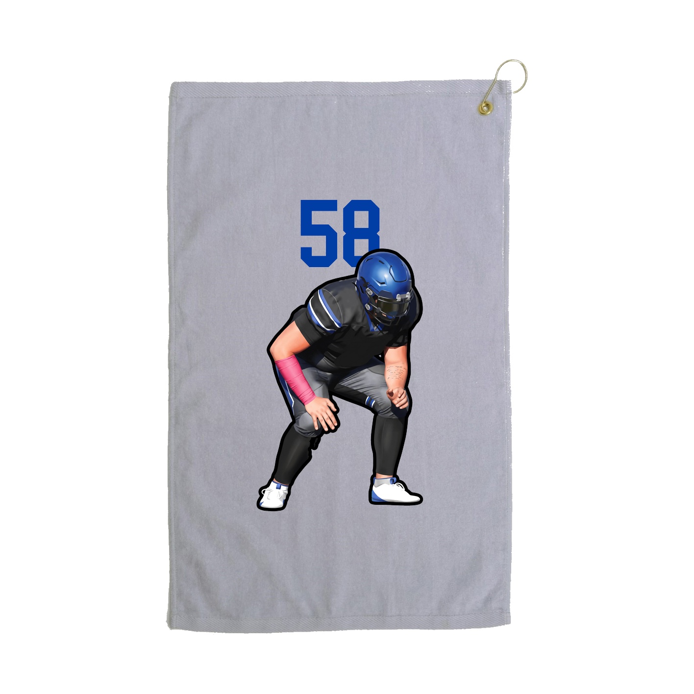 Golf Towel — Number Top in Grey