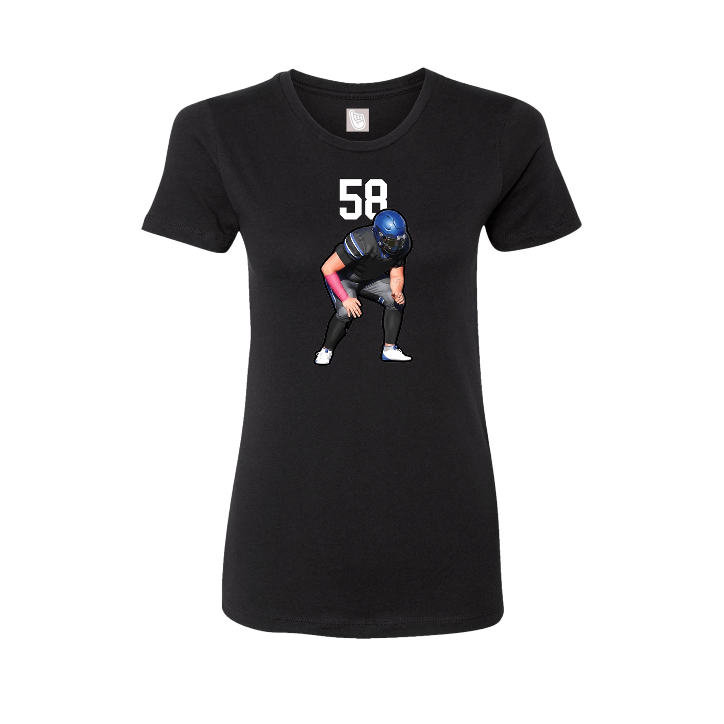 Fitted Women's Tee — Number Top in Black
