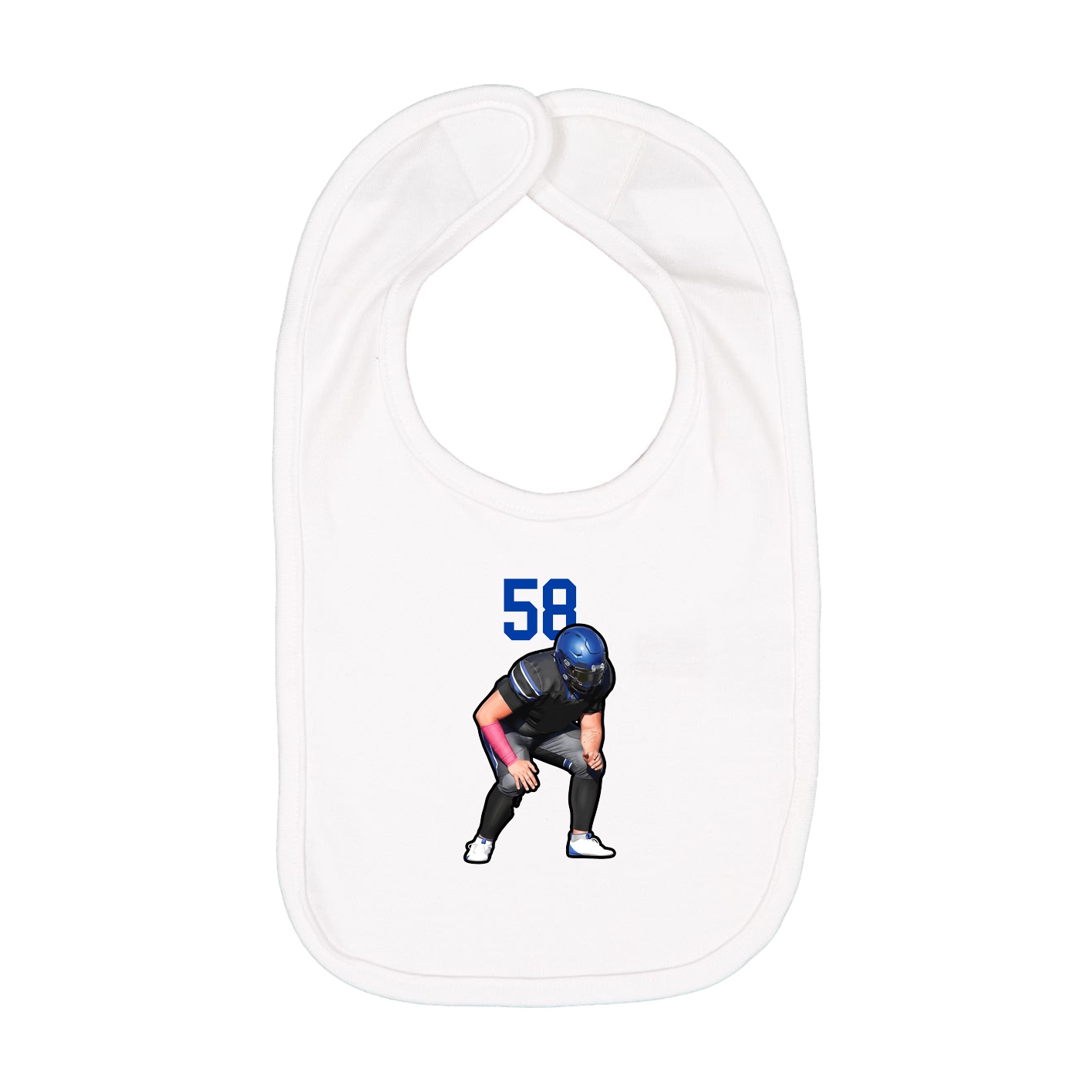 Infant Bib — Number Top in White