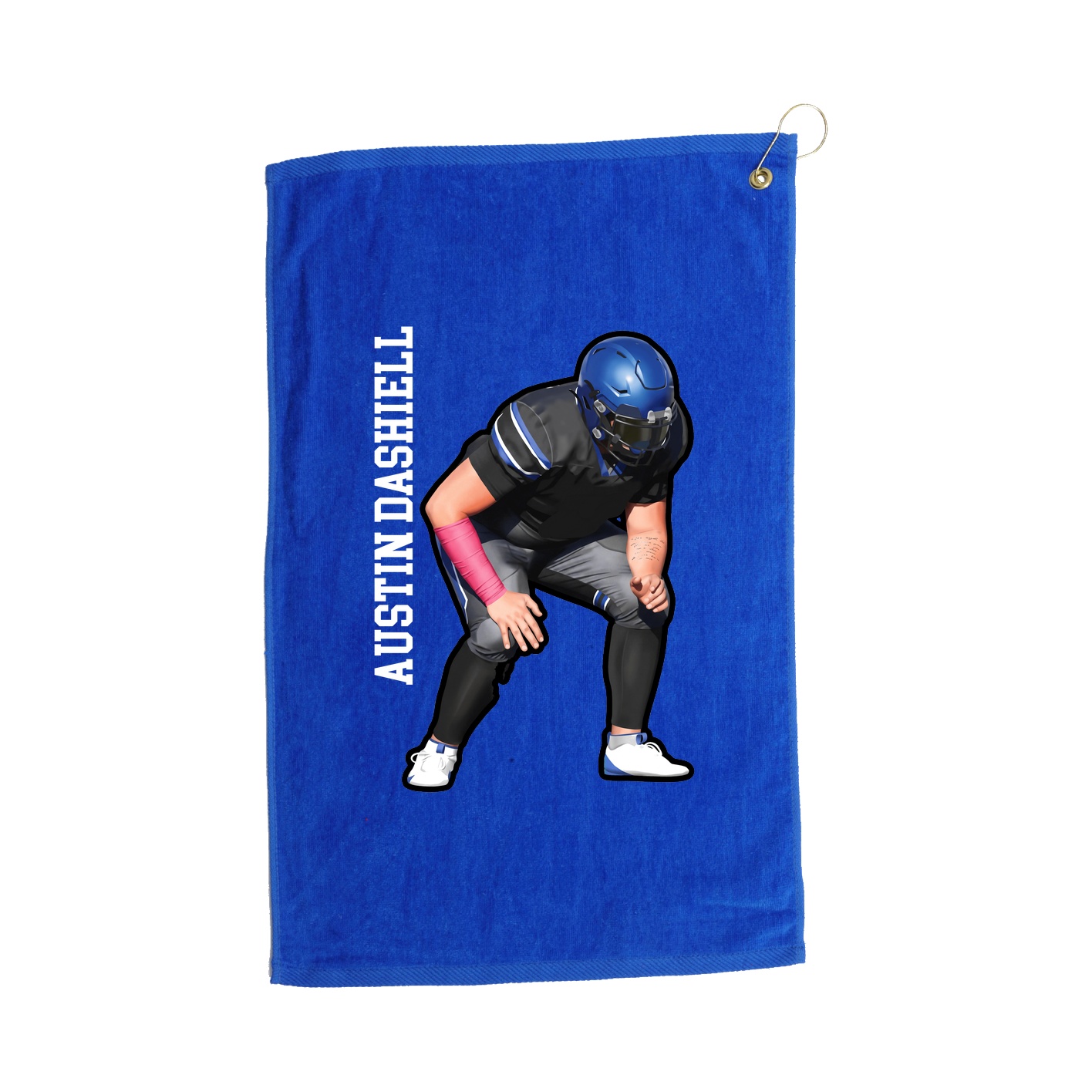 Golf Towel — Name Vertical in Royal