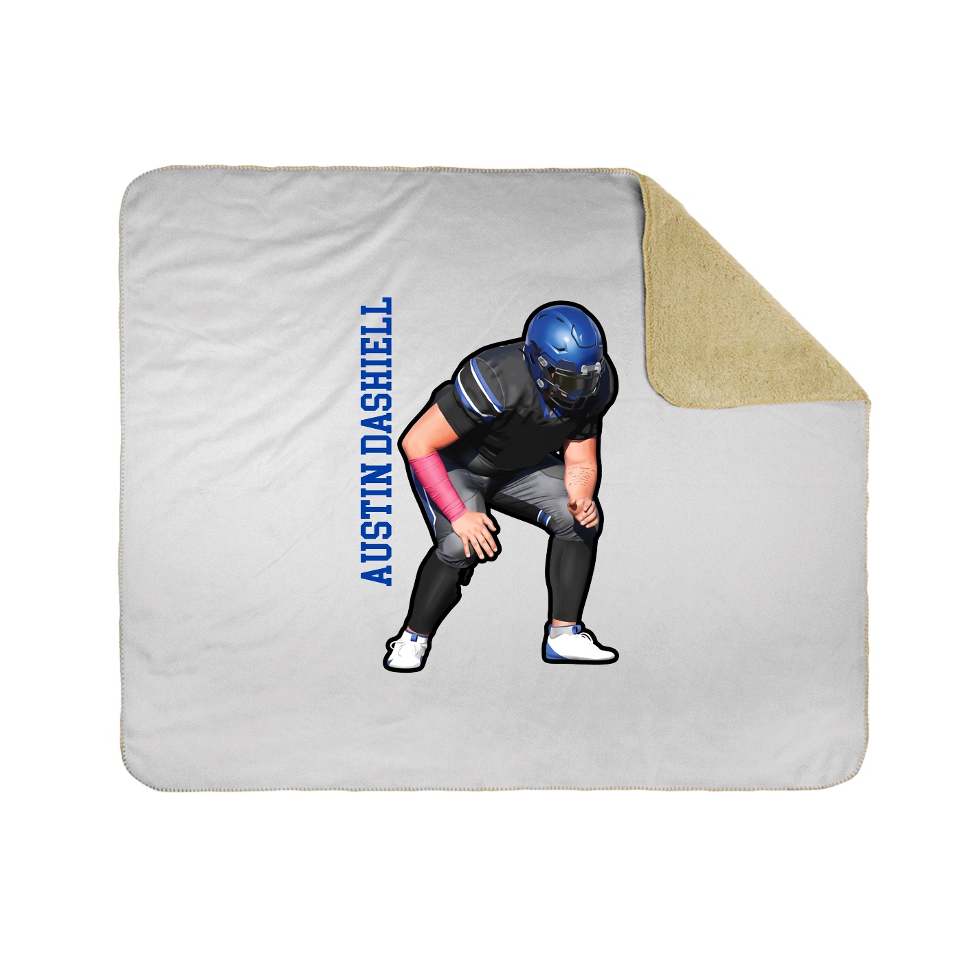 Throw Blanket — Name Vertical in White