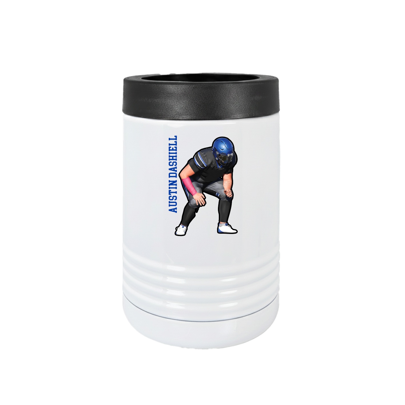 Beverage Holder — Name Vertical in White