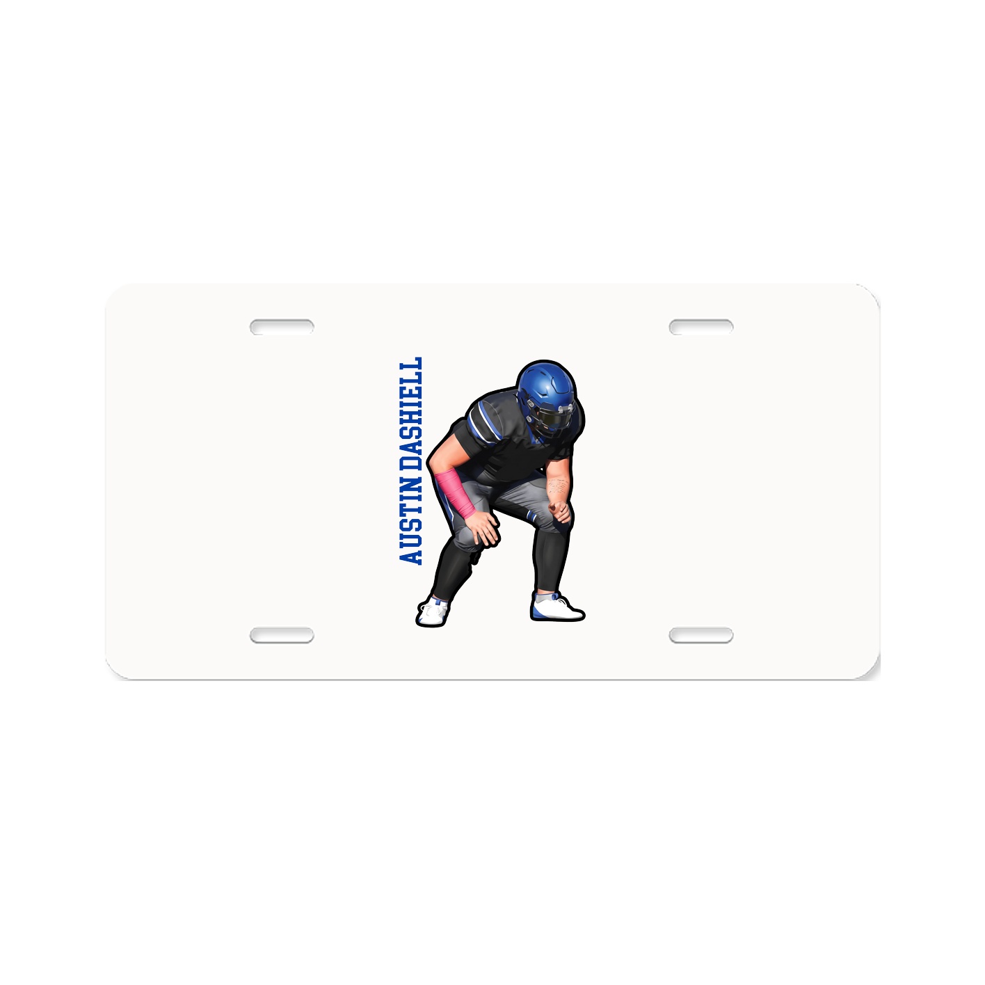 License Plate — Name Vertical in Classic