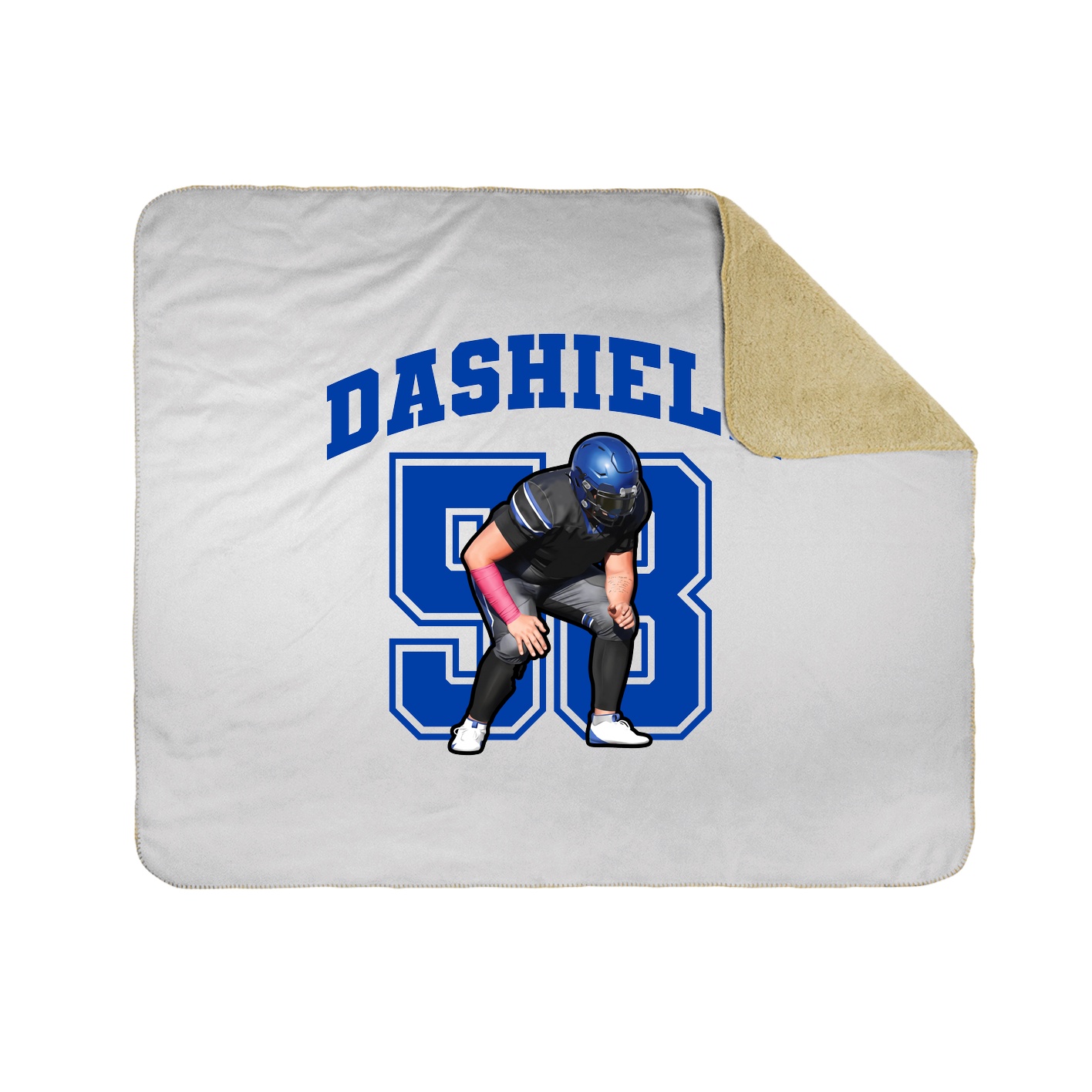 Throw Blanket — Number in White