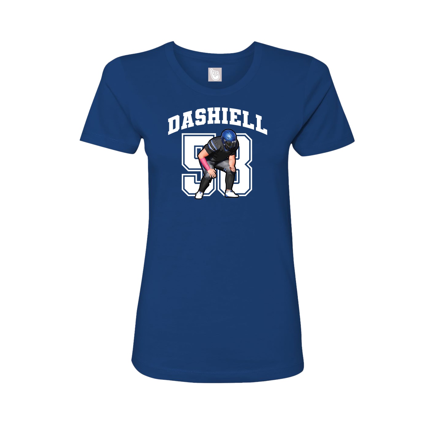 Fitted Women's Tee — Number in Royal