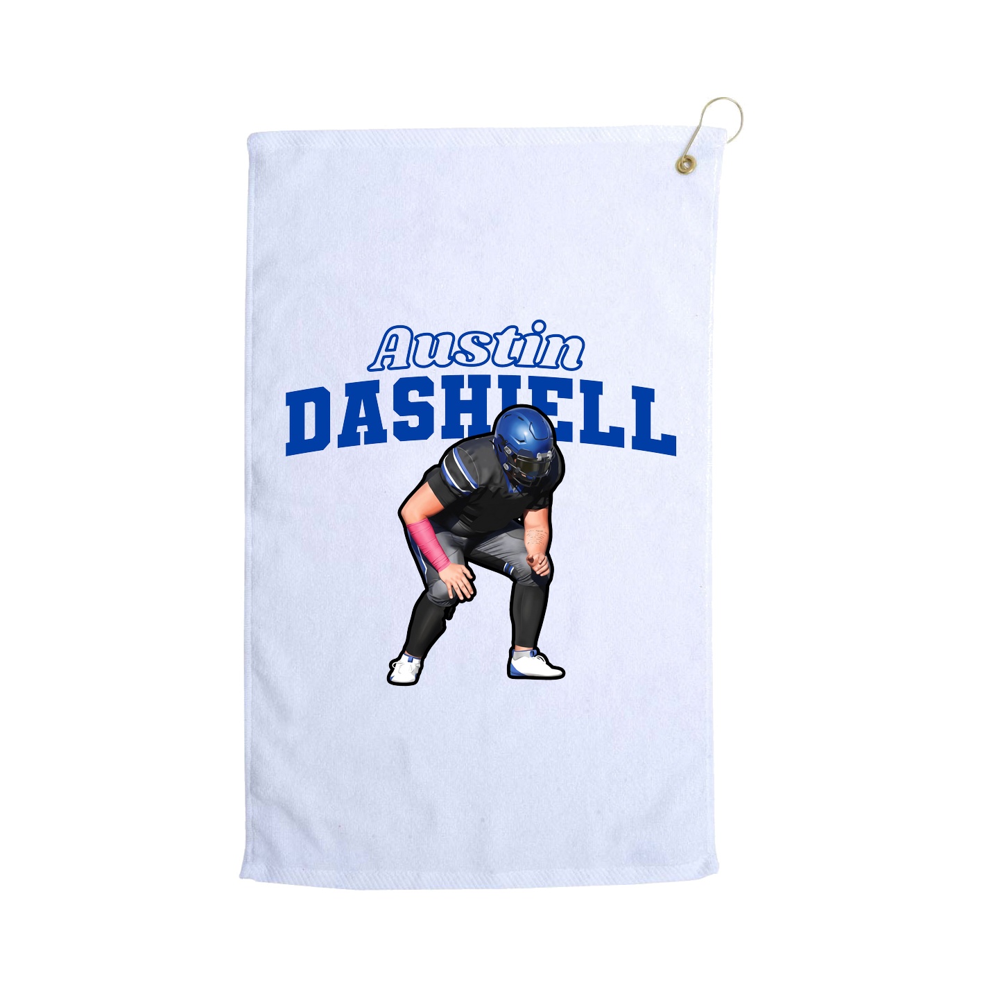 Golf Towel — Name Arch in White