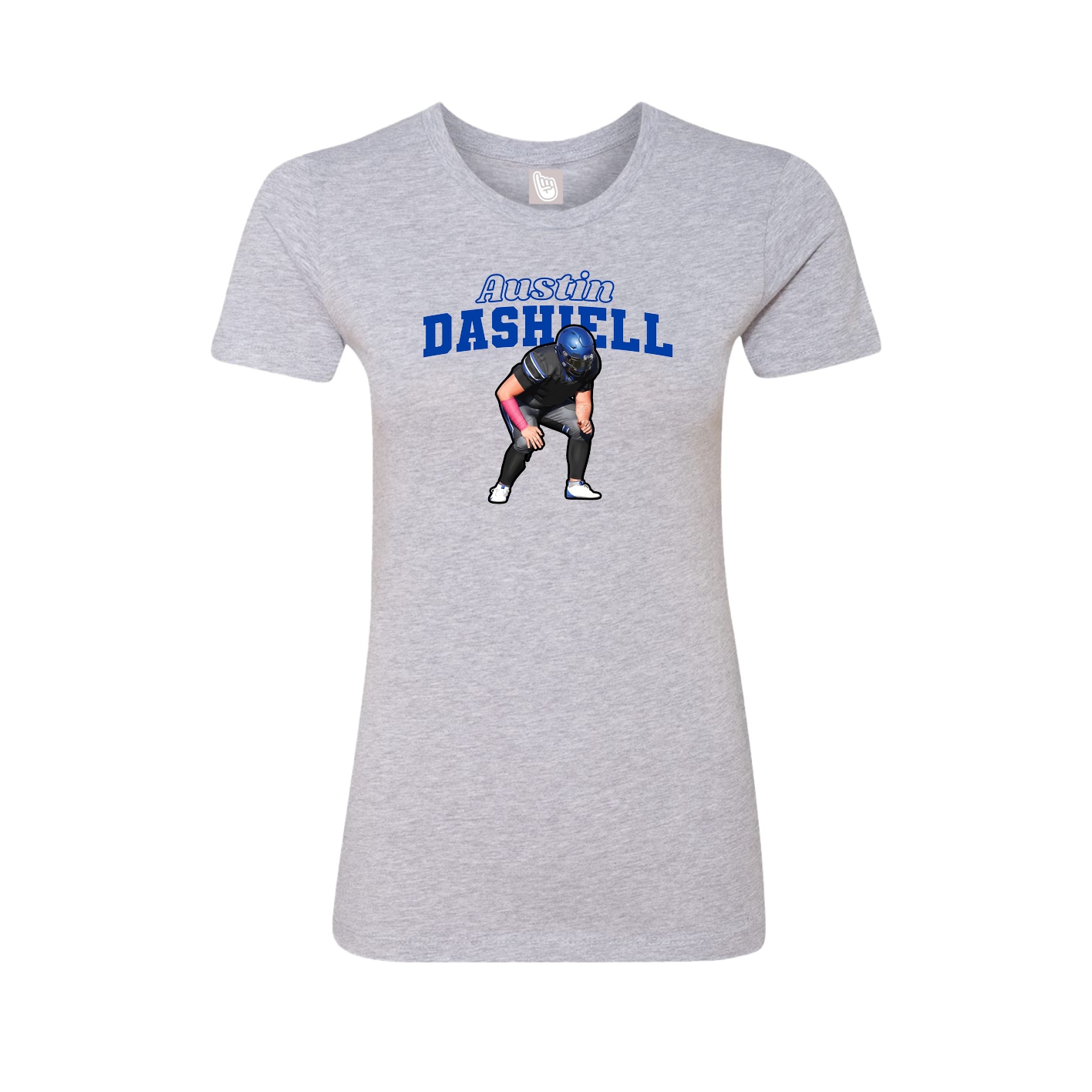 Fitted Women's Tee — Name Arch in Grey