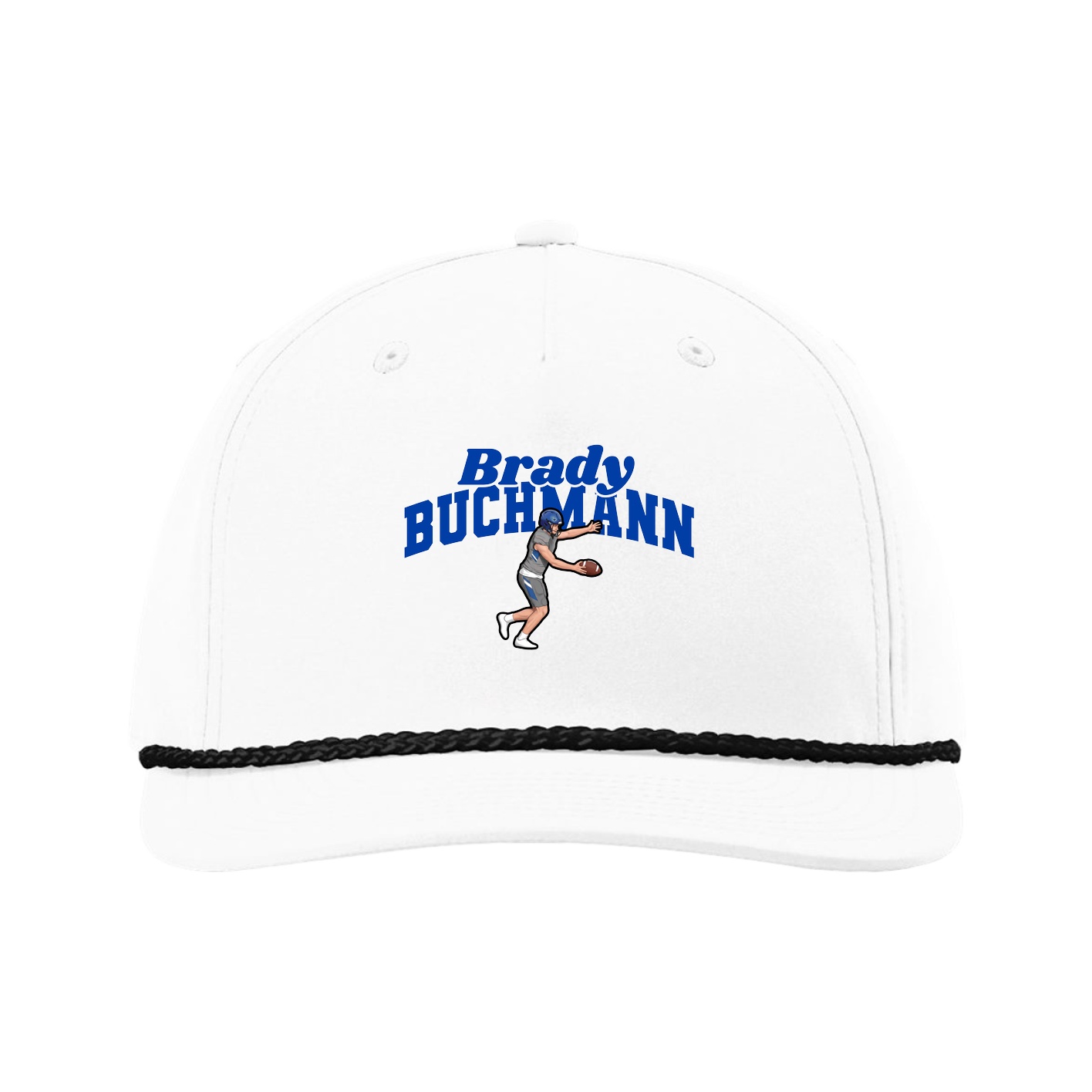 Five-Panel Classic Rope Cap — Signature Arch in White