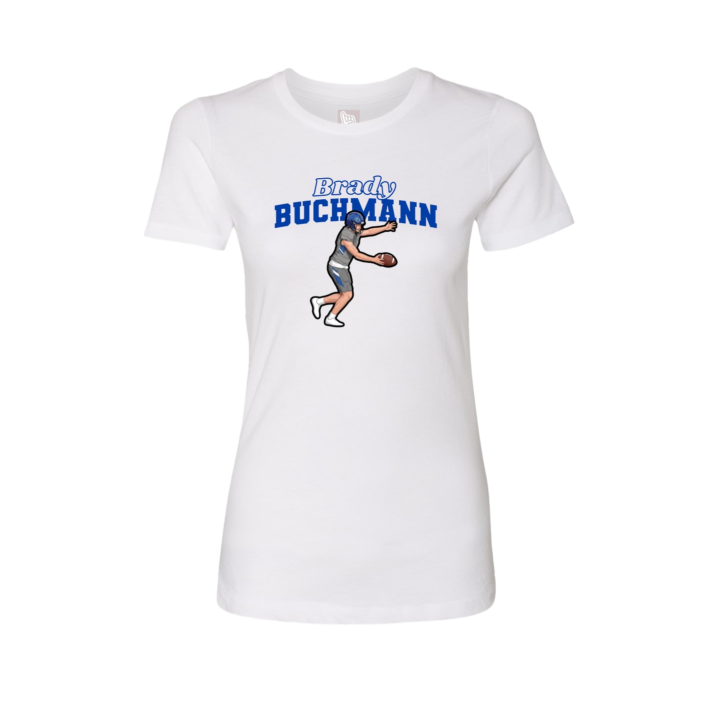 Fitted Women's Tee — Name Arch in White