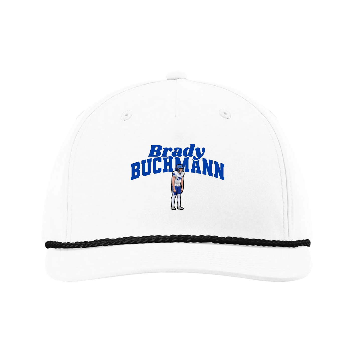 Five-Panel Classic Rope Cap — Signature Arch in White