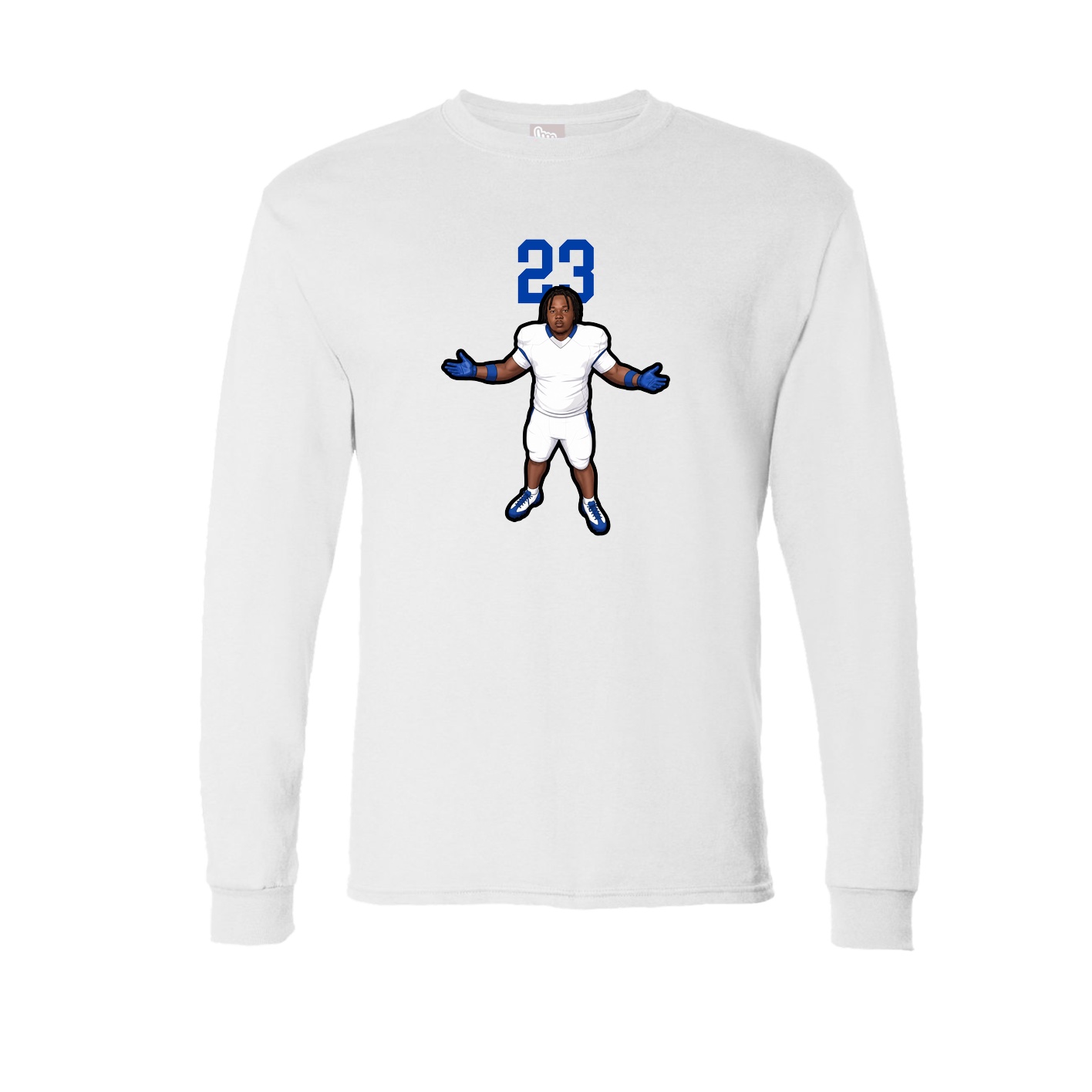 Long Sleeve Tee — Number Top in White