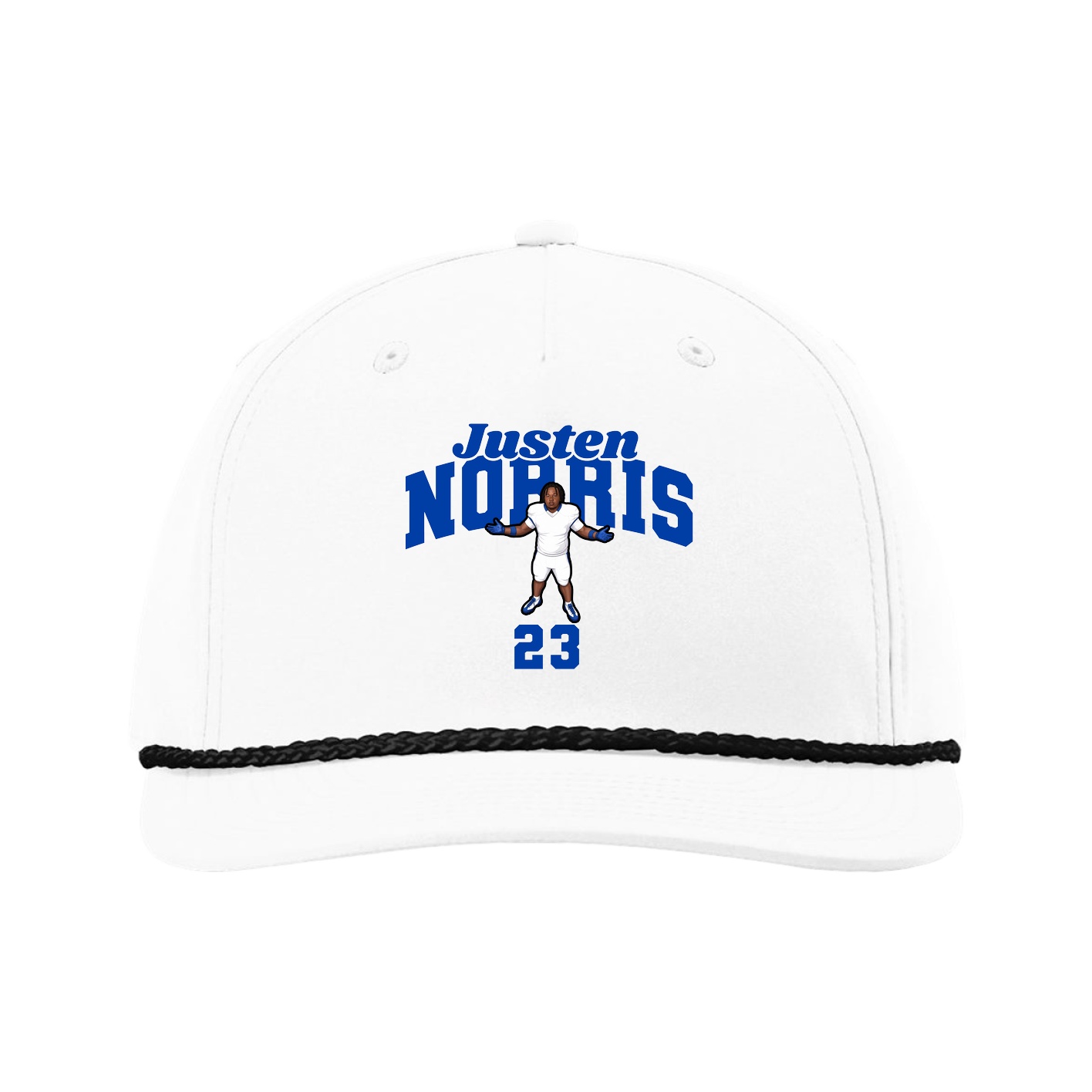 Five-Panel Classic Rope Cap — Signature Arch in White