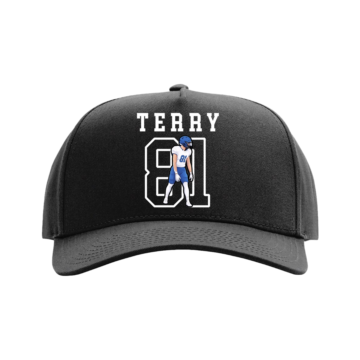 Full Fabric Five-Panel Champ Cap — Shirsey in Black