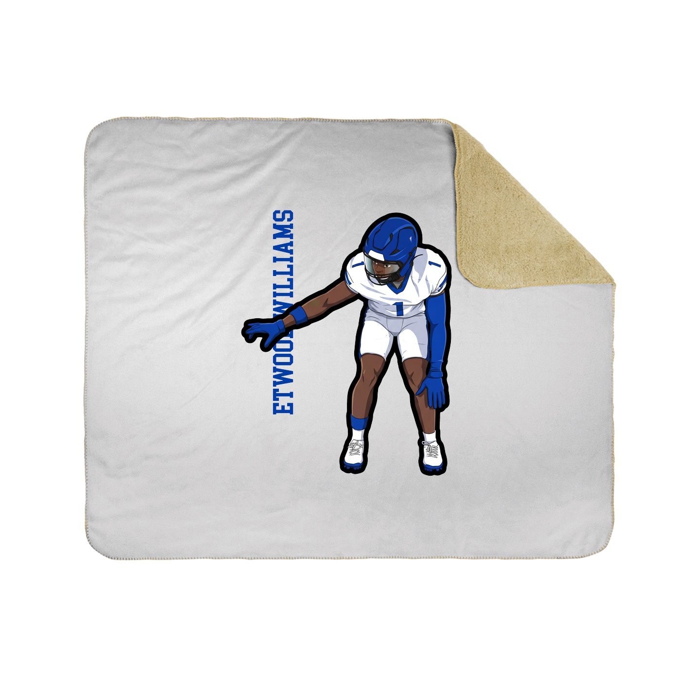 Throw Blanket — Name Vertical in White