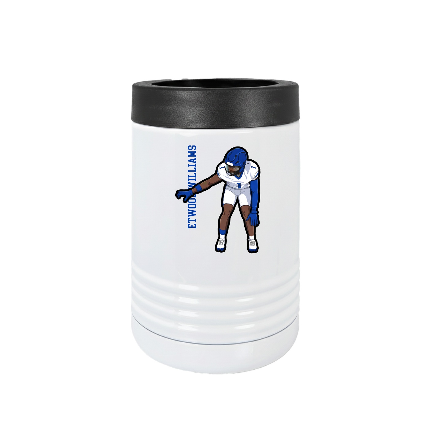 Beverage Holder — Name Vertical in White
