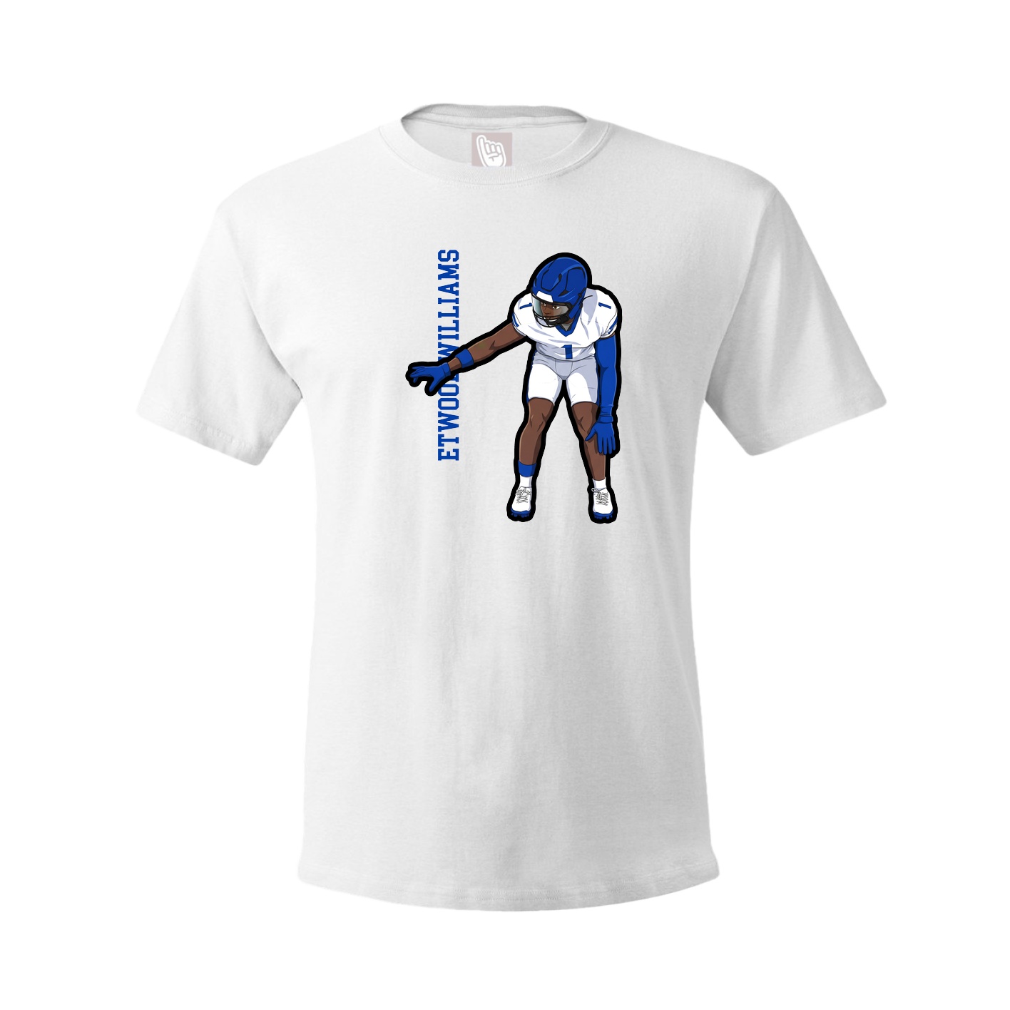 Youth Tee — Name Vertical in White