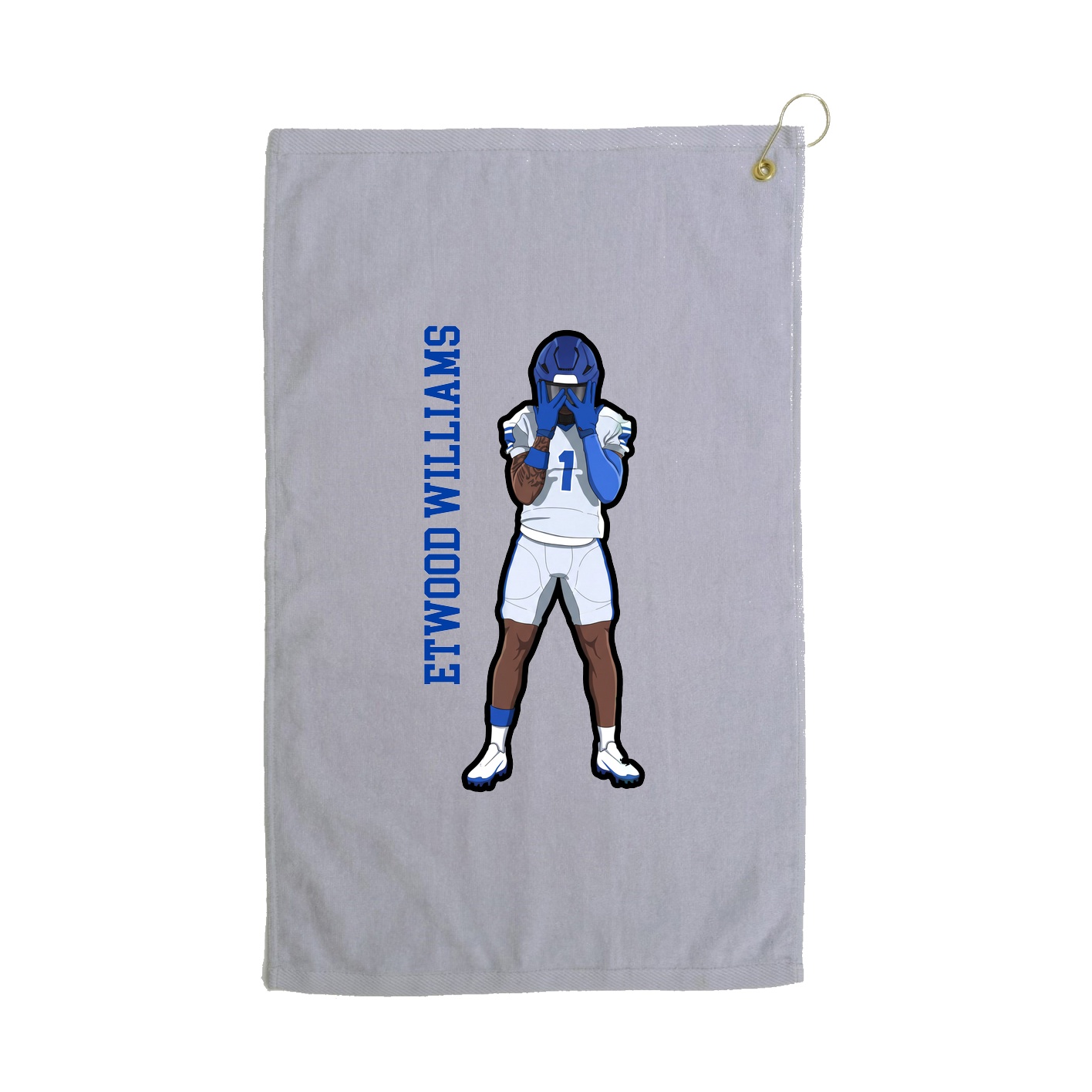 Golf Towel — Name Vertical in Grey