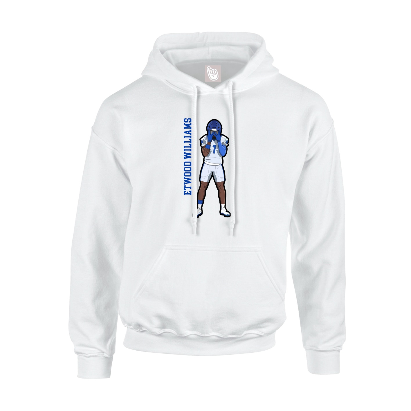 Youth Hoodie — Name Vertical in White