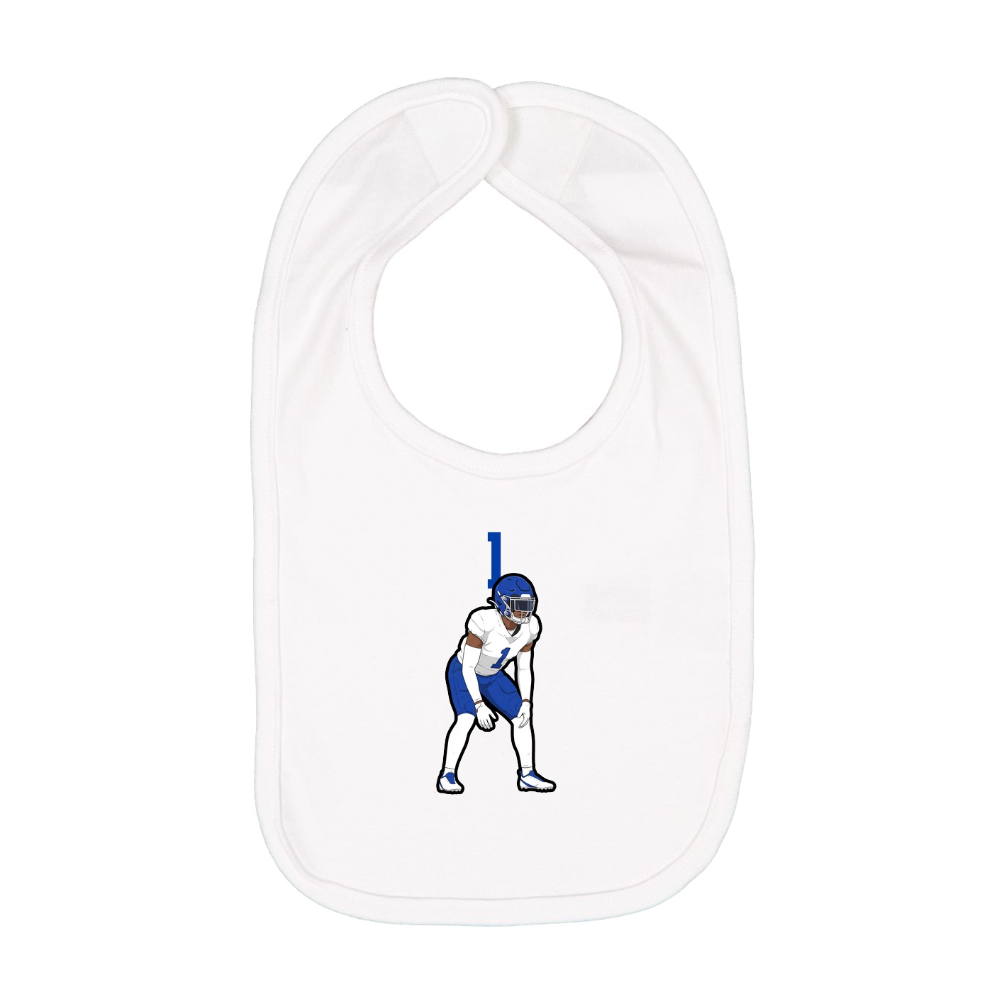 Infant Bib — Number Top in White