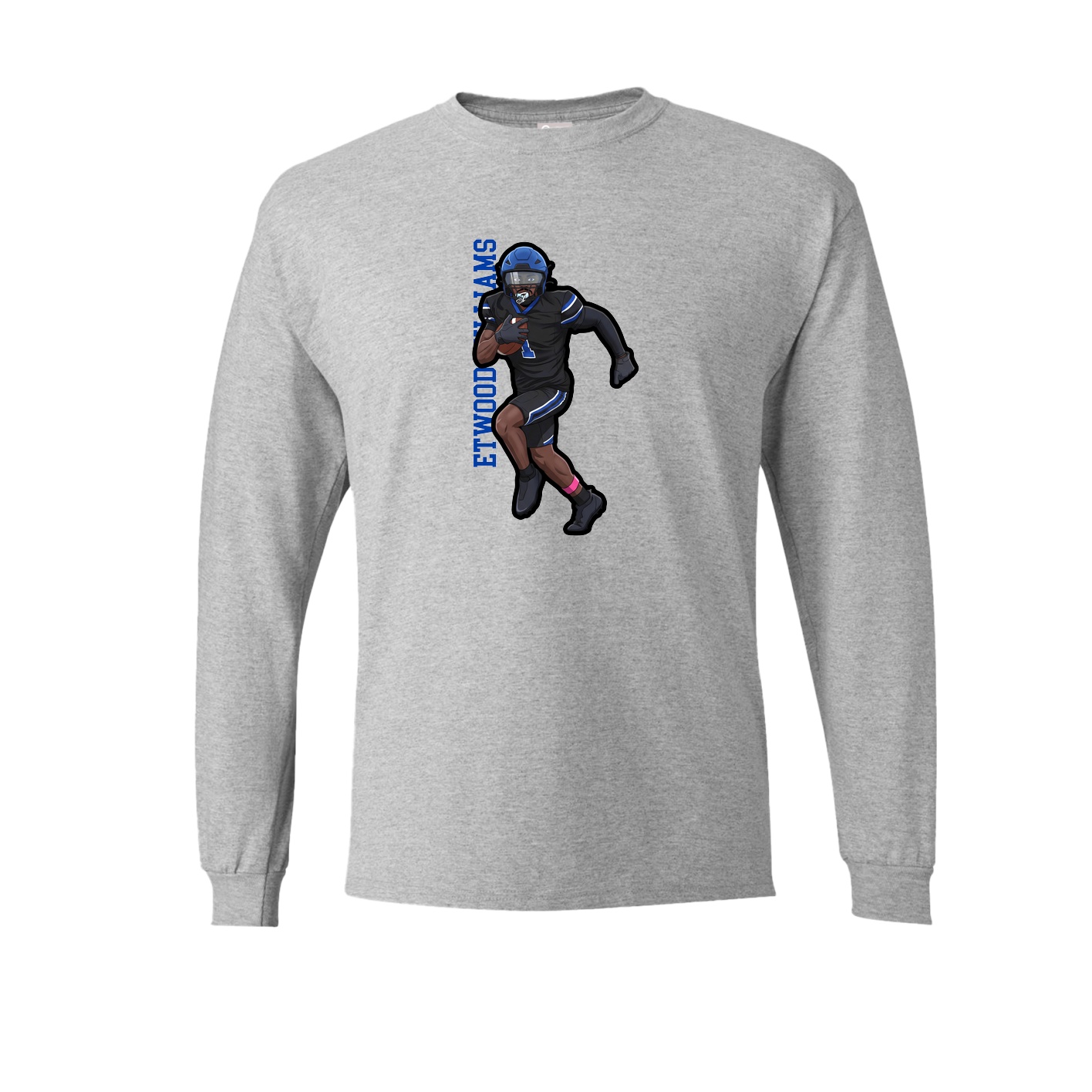 Long Sleeve Tee — Name Vertical in Grey
