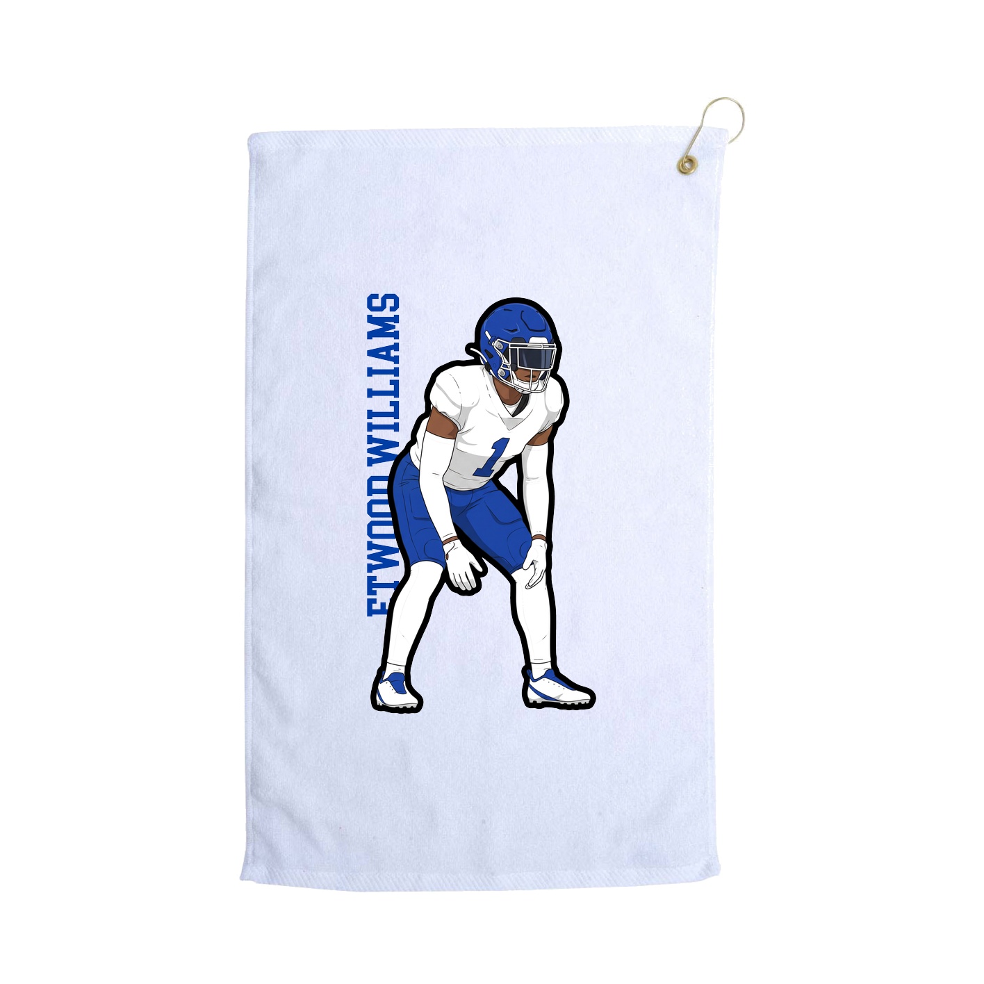 Golf Towel — Name Vertical in White