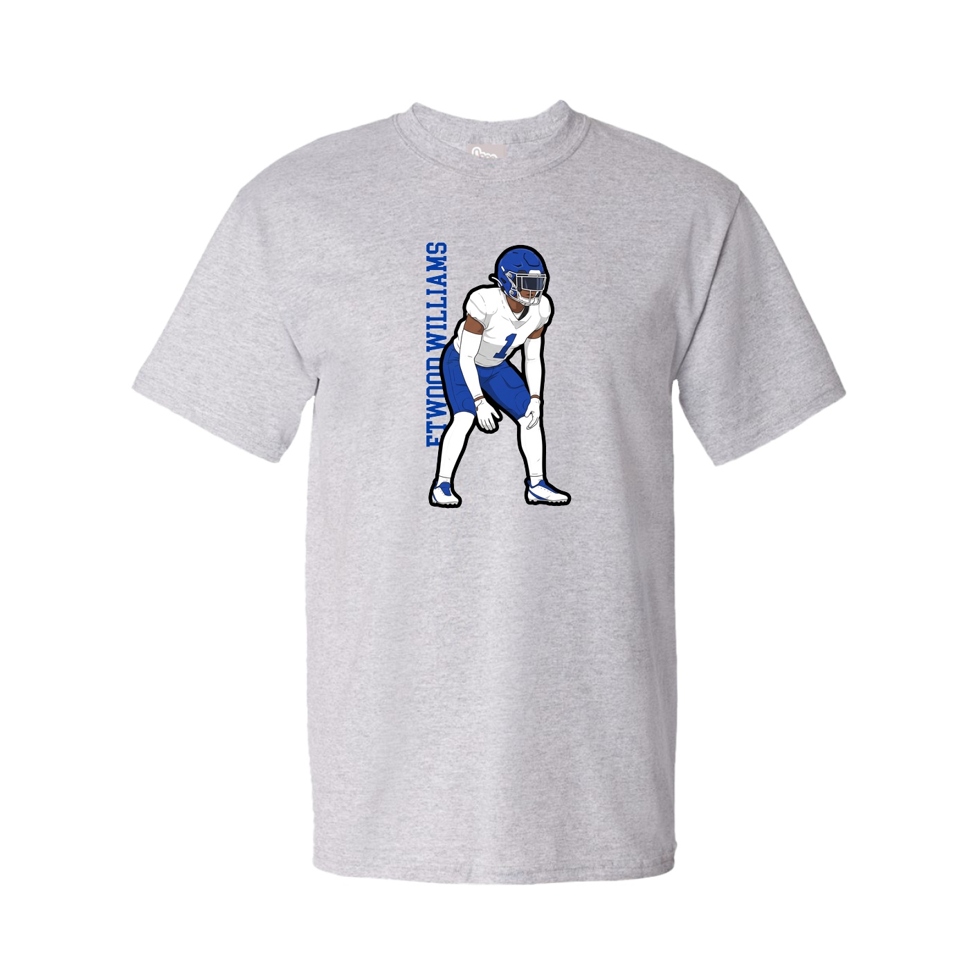 Youth Tee — Name Vertical in Grey
