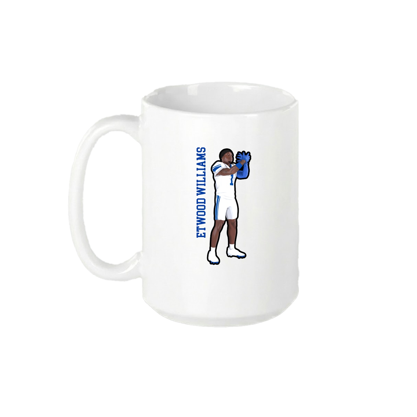 15oz Coffee Mug — Name Vertical in White