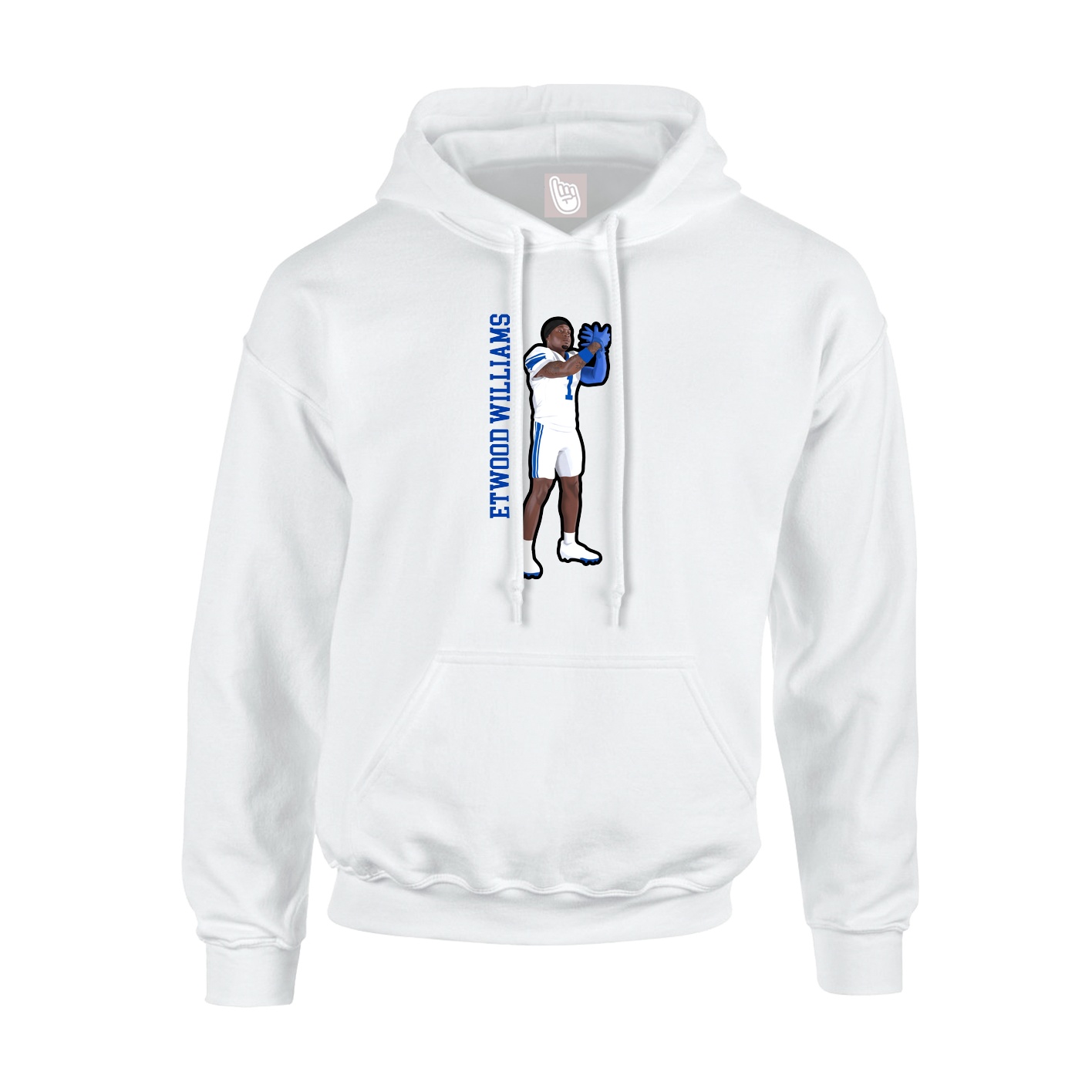 Hoodie — Name Vertical in White