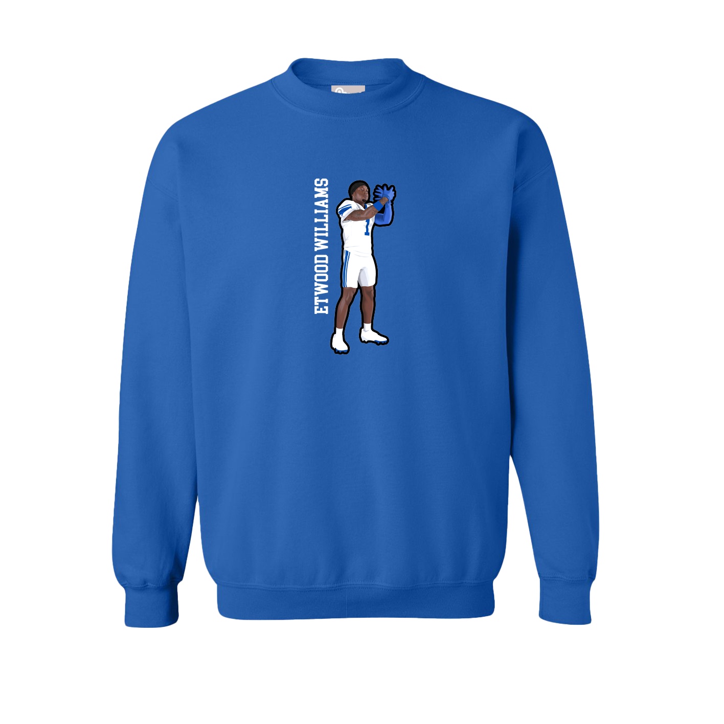 Fleece Crew — Name Vertical in Royal