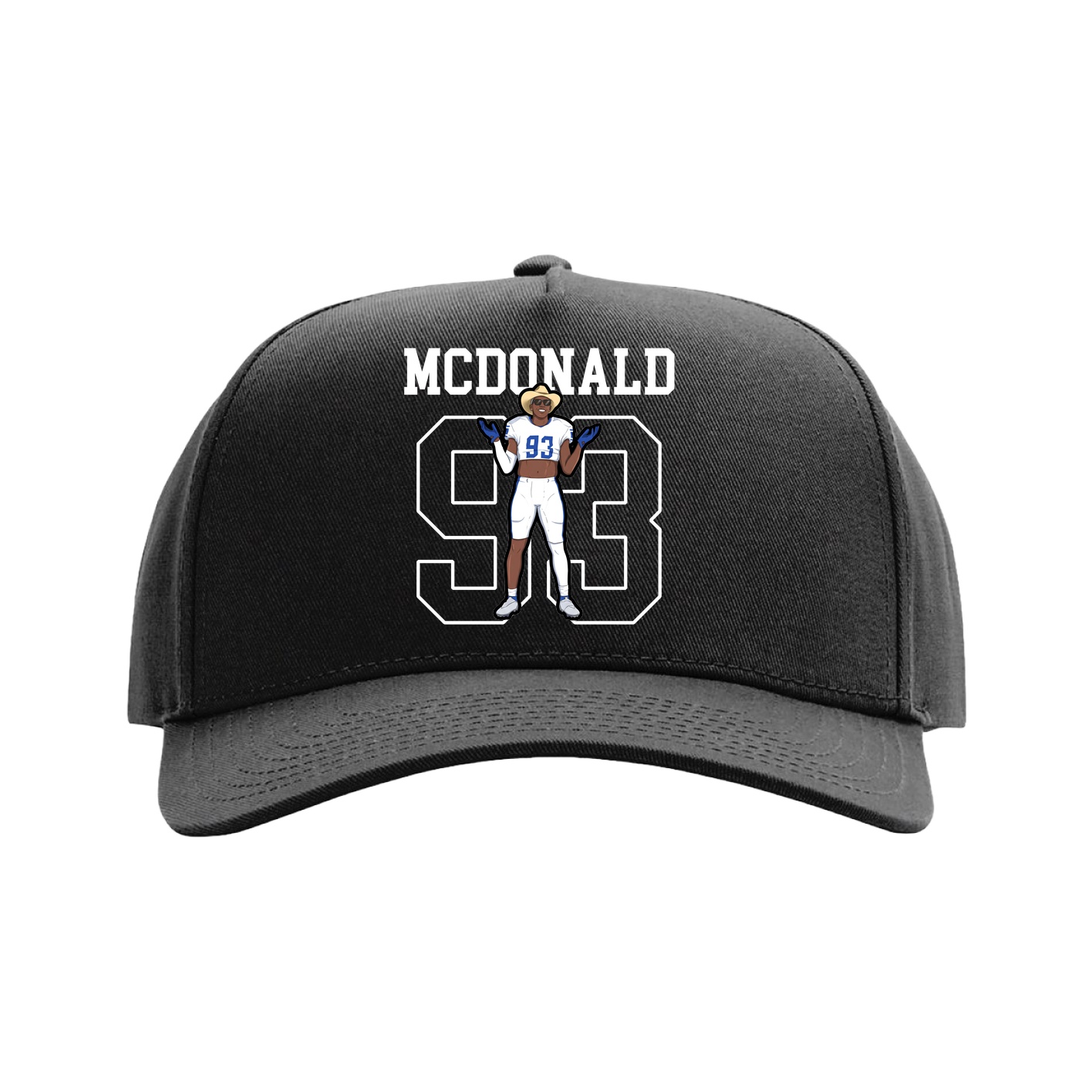 Full Fabric Five-Panel Champ Cap — Shirsey in Black