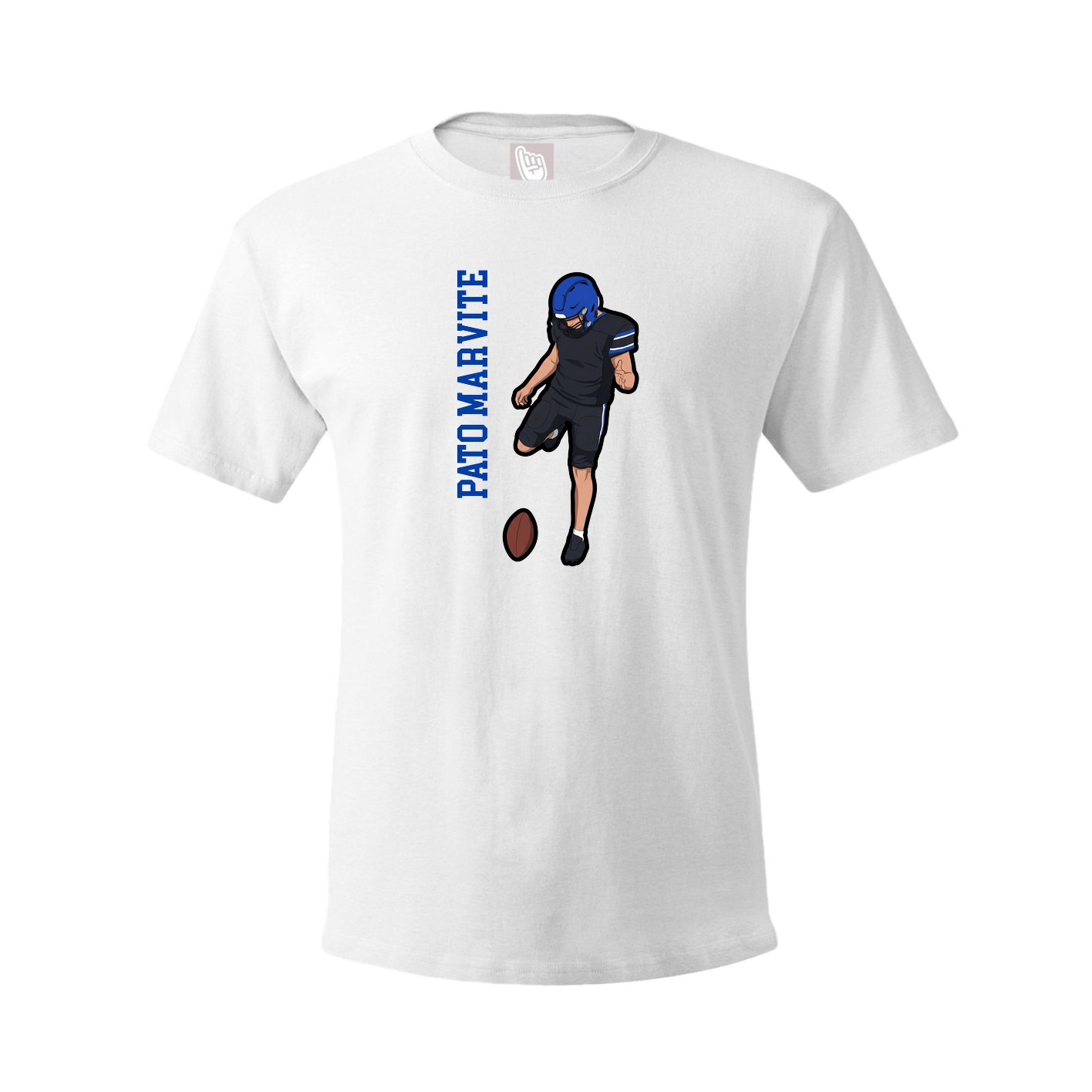 Youth Tee — Name Vertical in White