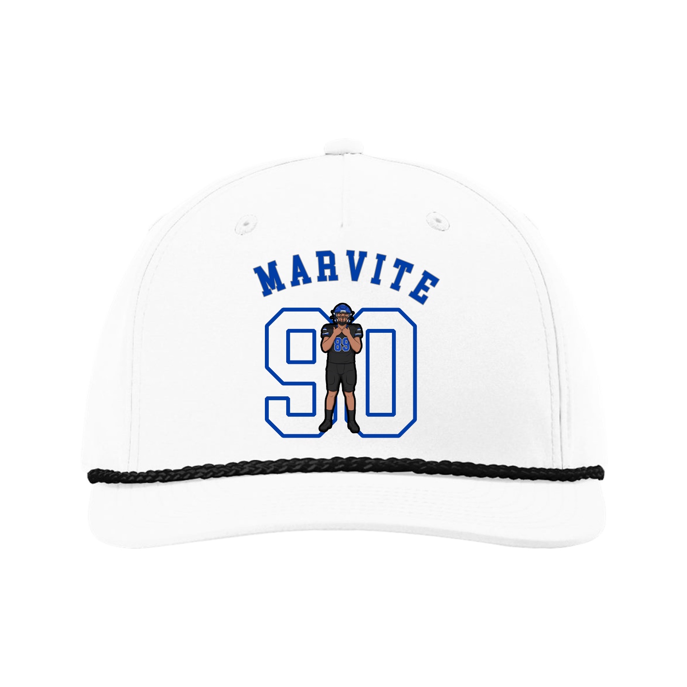 Five-Panel Classic Rope Cap — Shirsey Arch in White