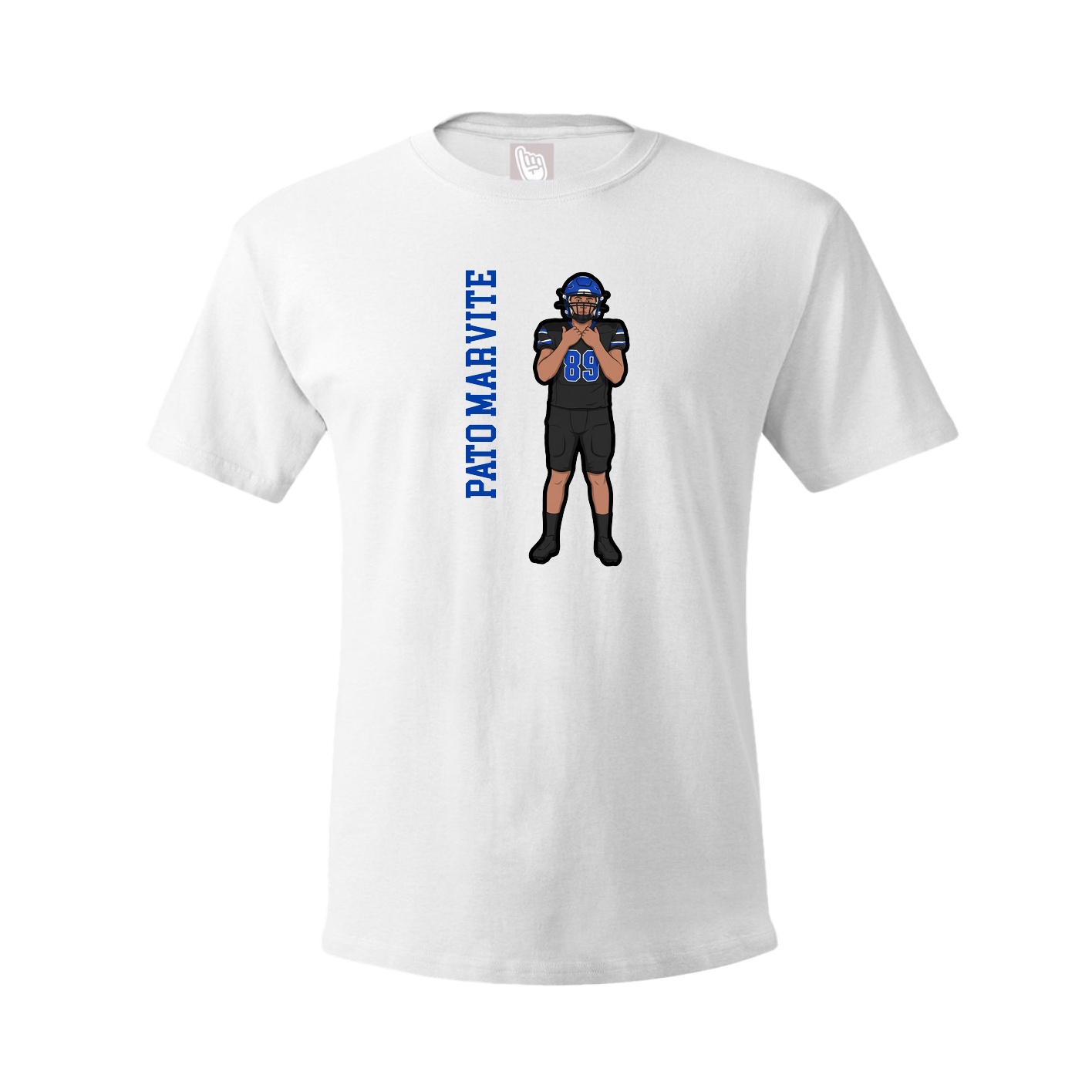 Tee — Name Vertical in White