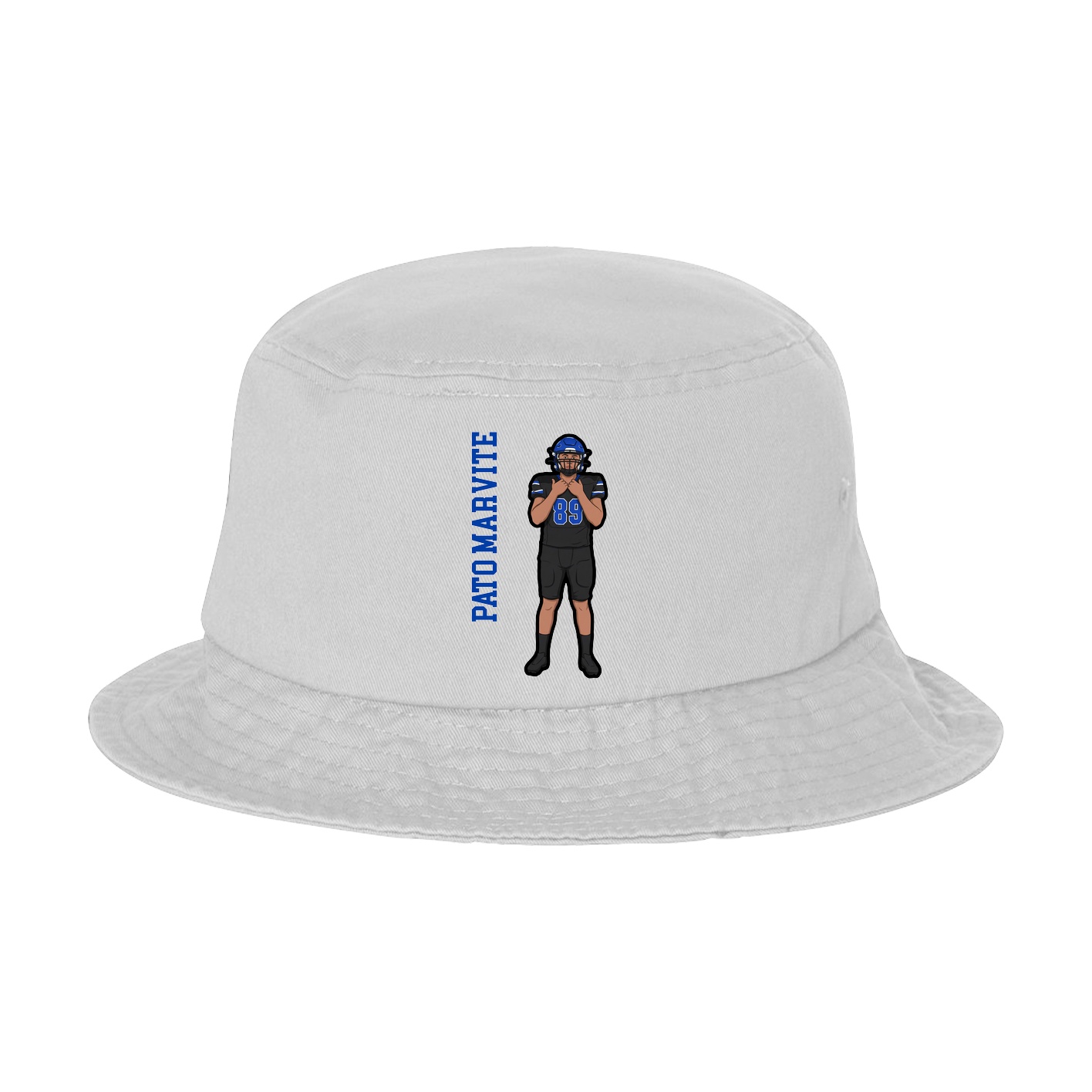 Bucket Cap — Name Vertical in White