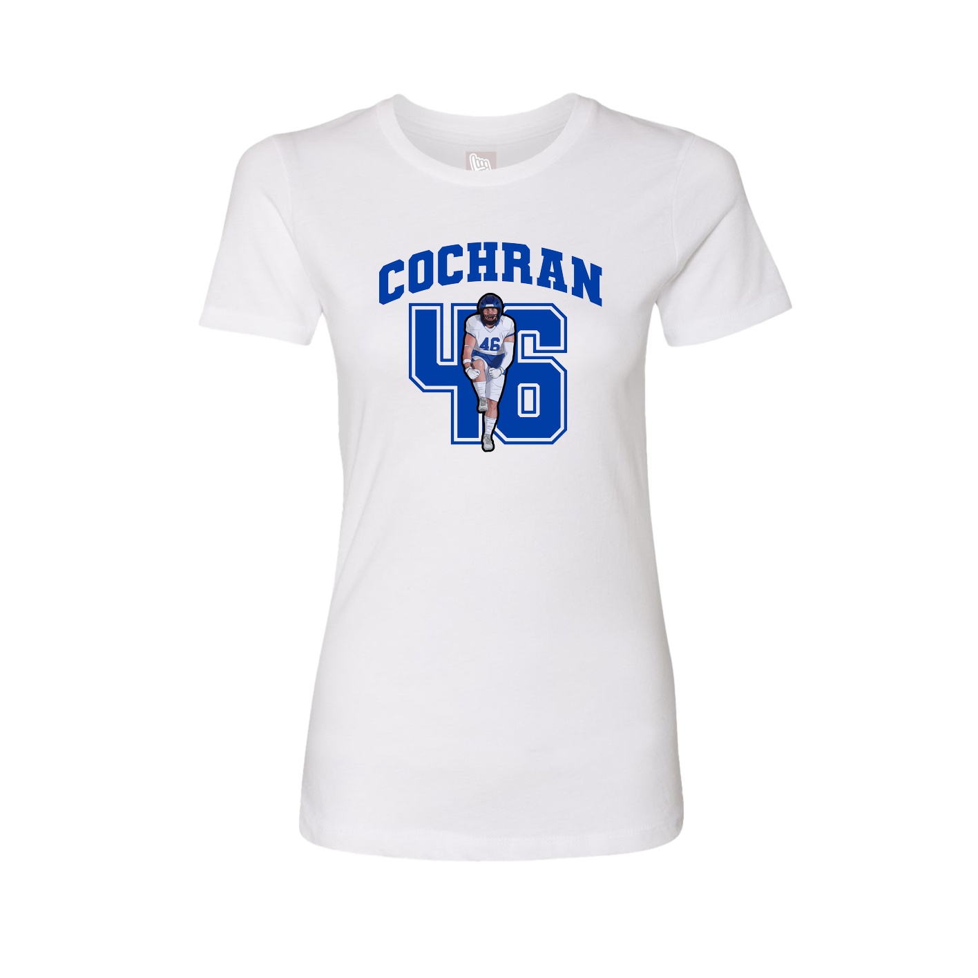 Fitted Women's Tee — Number in White