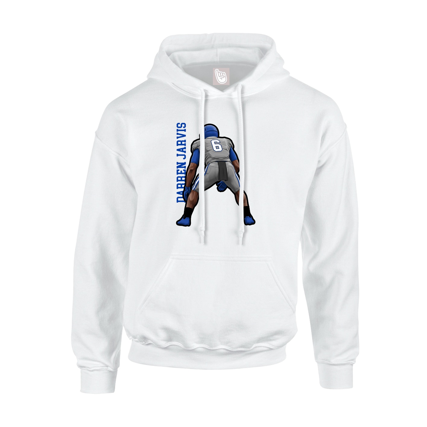 Youth Hoodie — Name Vertical in White