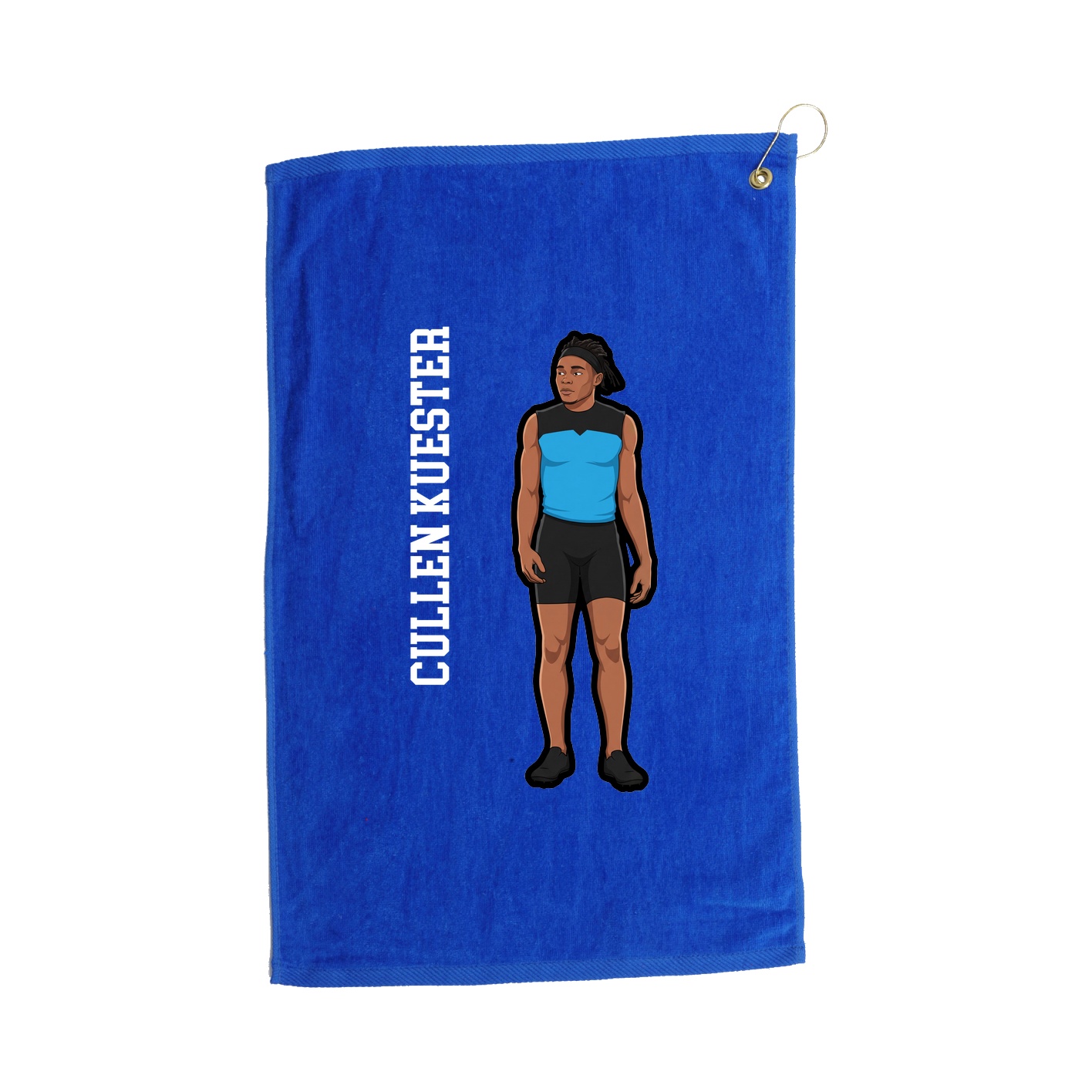 Golf Towel — Name Vertical in Royal