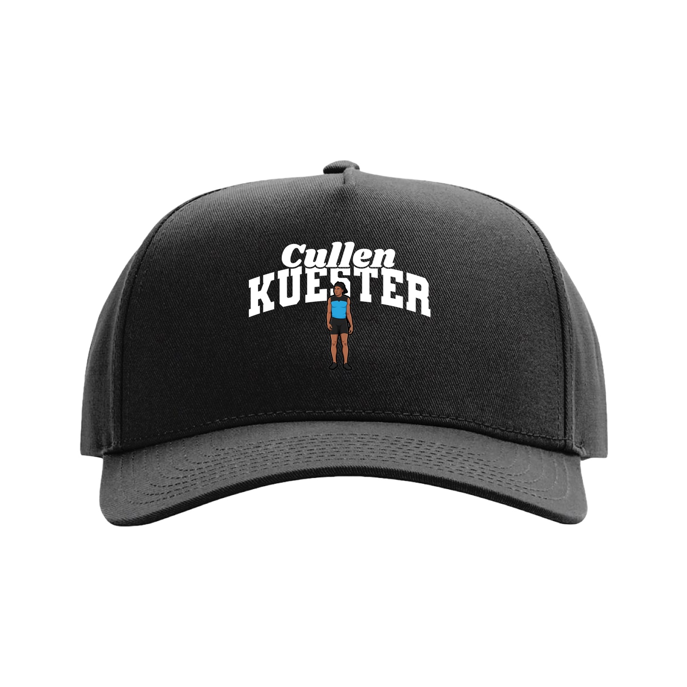 Full Fabric Five-Panel Champ Cap — Signature Arch in Black