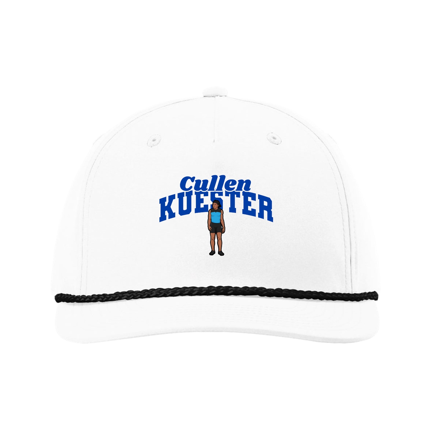 Five-Panel Classic Rope Cap — Signature Arch in White
