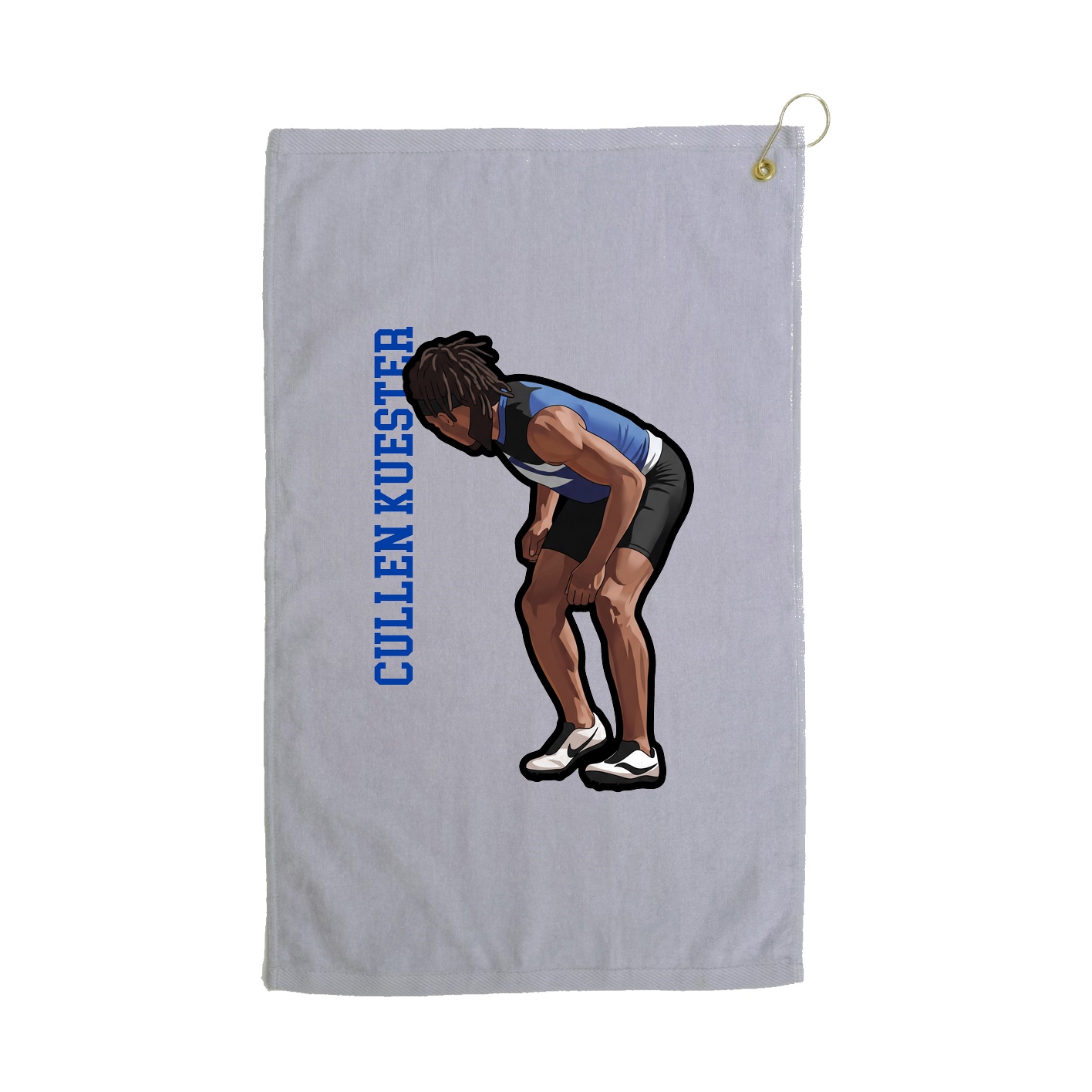 Golf Towel — Name Vertical in Grey