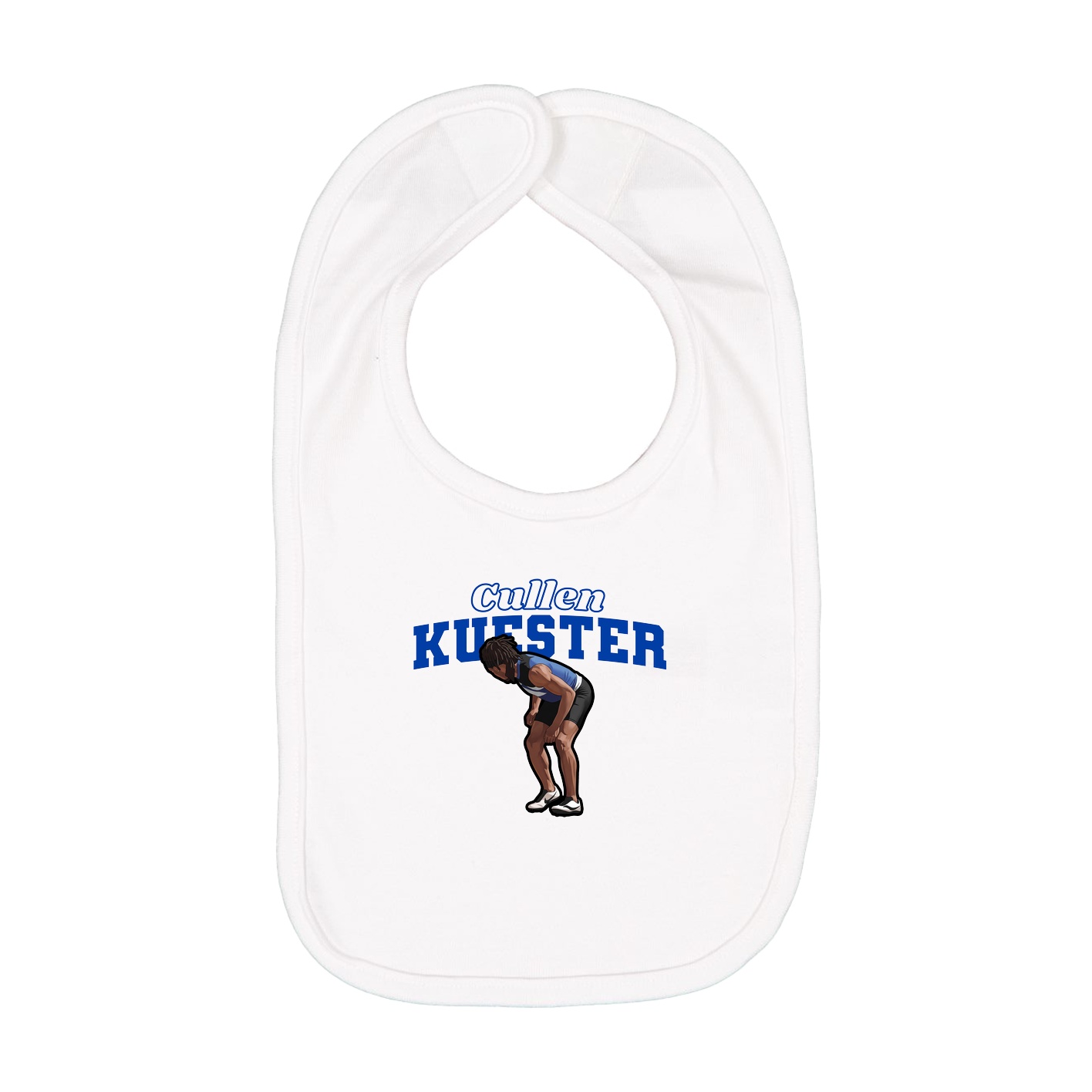 Infant Bib — Name Arch in White