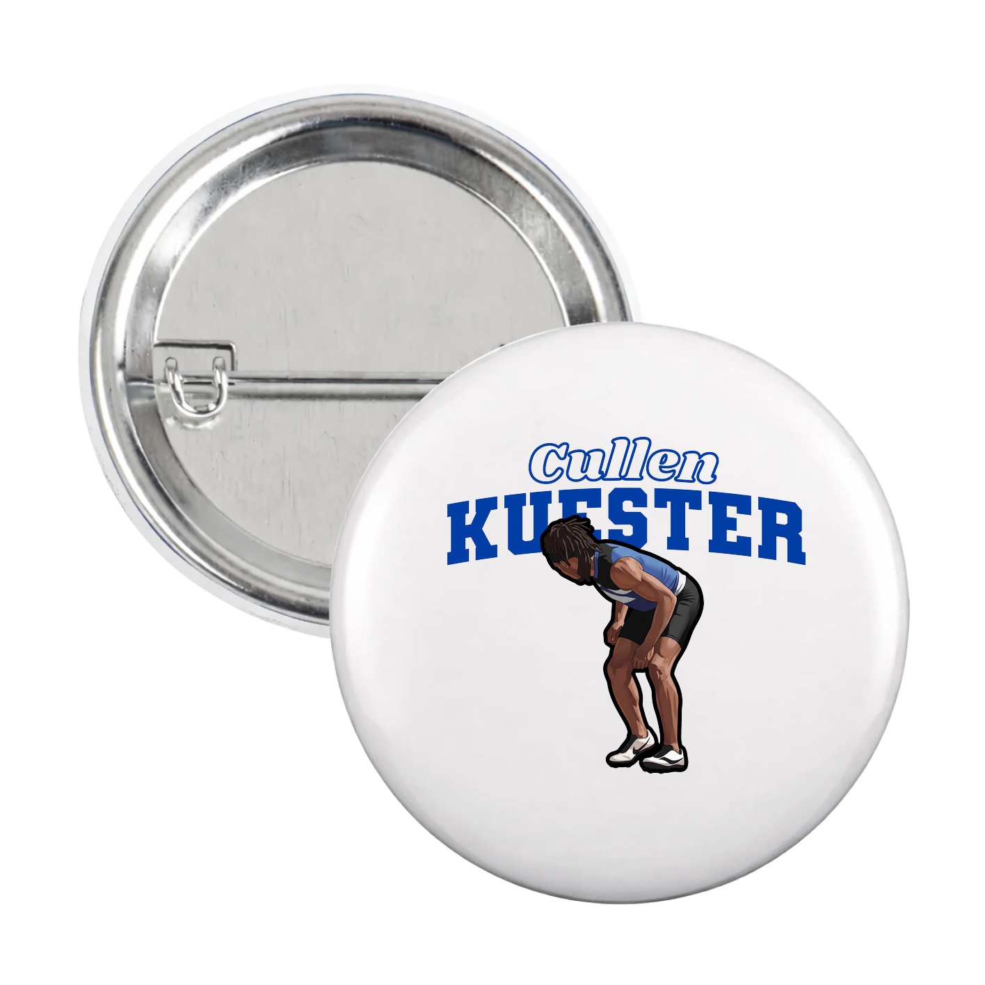 Game Day Button — Name Arch in White