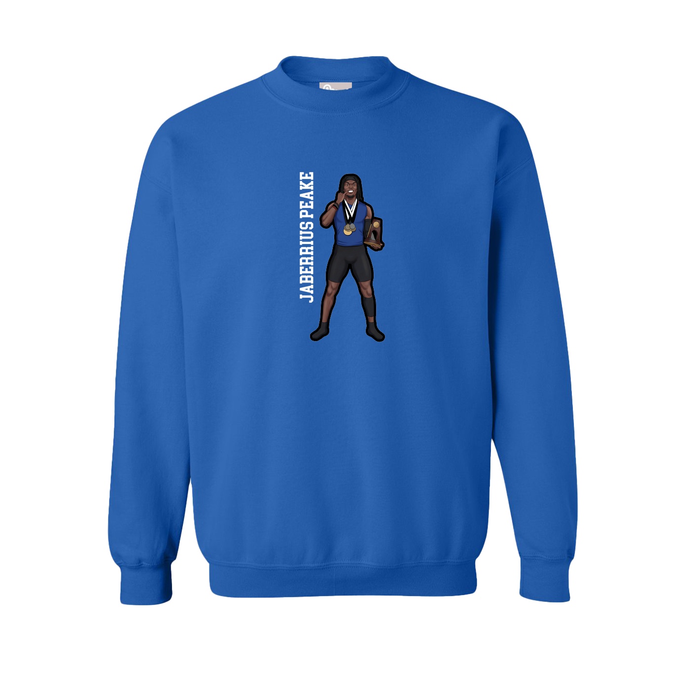 Fleece Crew — Name Vertical in Royal
