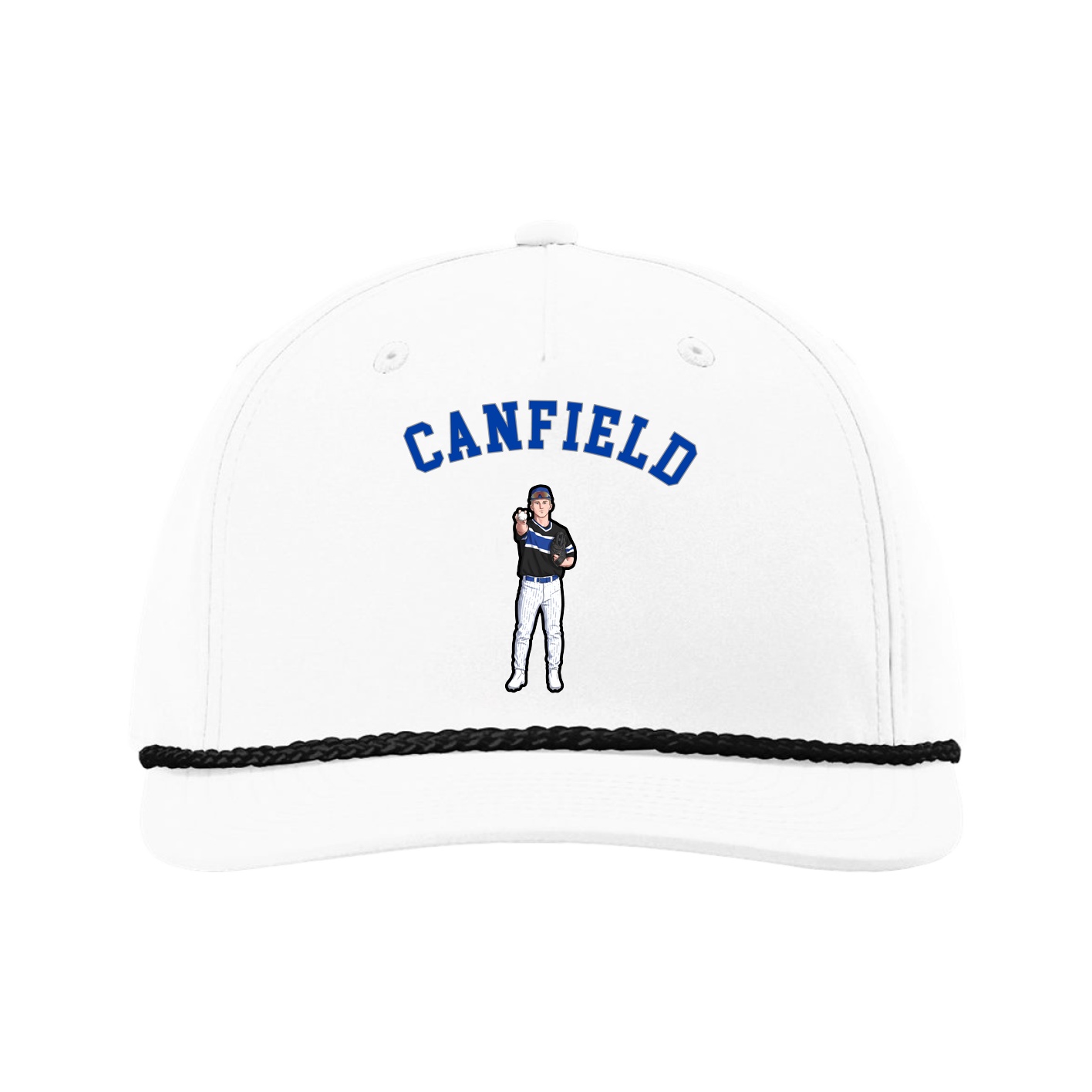 Five-Panel Classic Rope Cap — Shirsey Arch in White