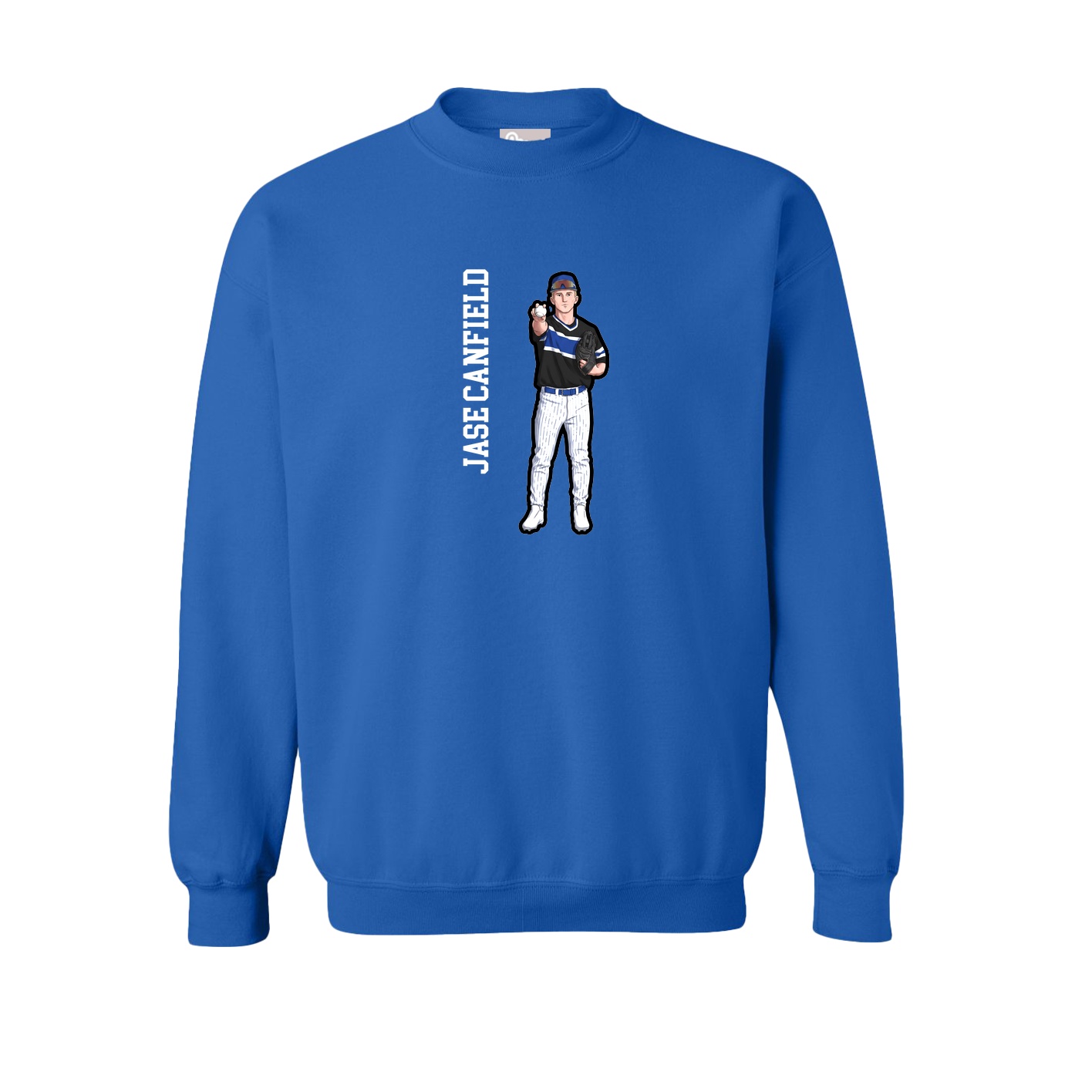 Fleece Crew — Name Vertical in Royal