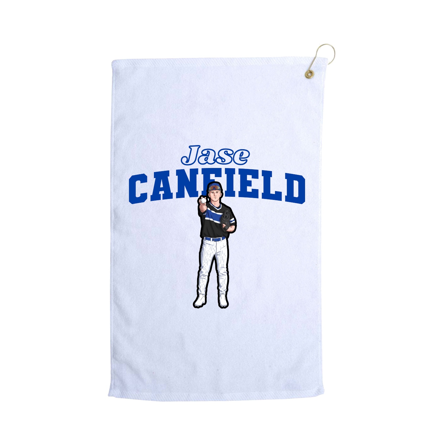 Golf Towel — Name Arch in White